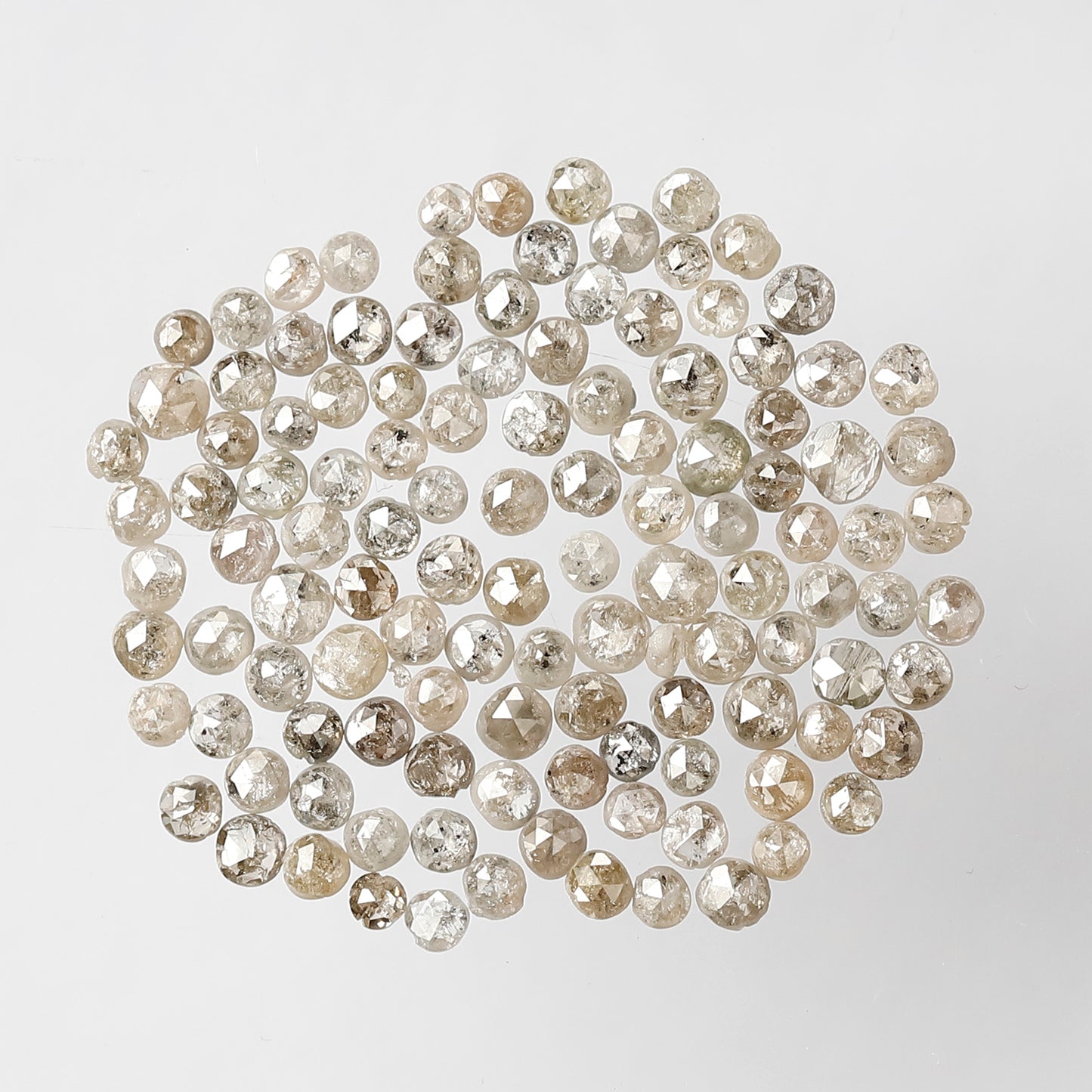 5.31 CT Brownish Gray Round Rose cut Diamond Lot, 1.5 mm To 2.5 mm Loose Conflict Free 118 Pcs Diamonds