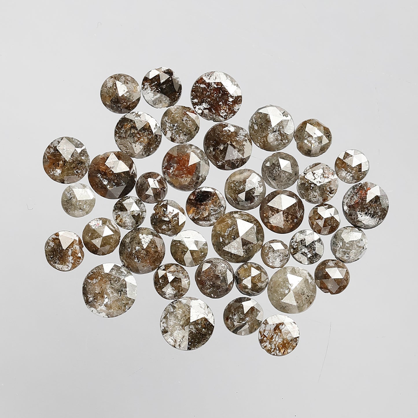 40 Pcs Round Rose Cut Natural Dark Brown Diamonds | 5.66 Ct Loose Diamond Lot For Engagement Ring
