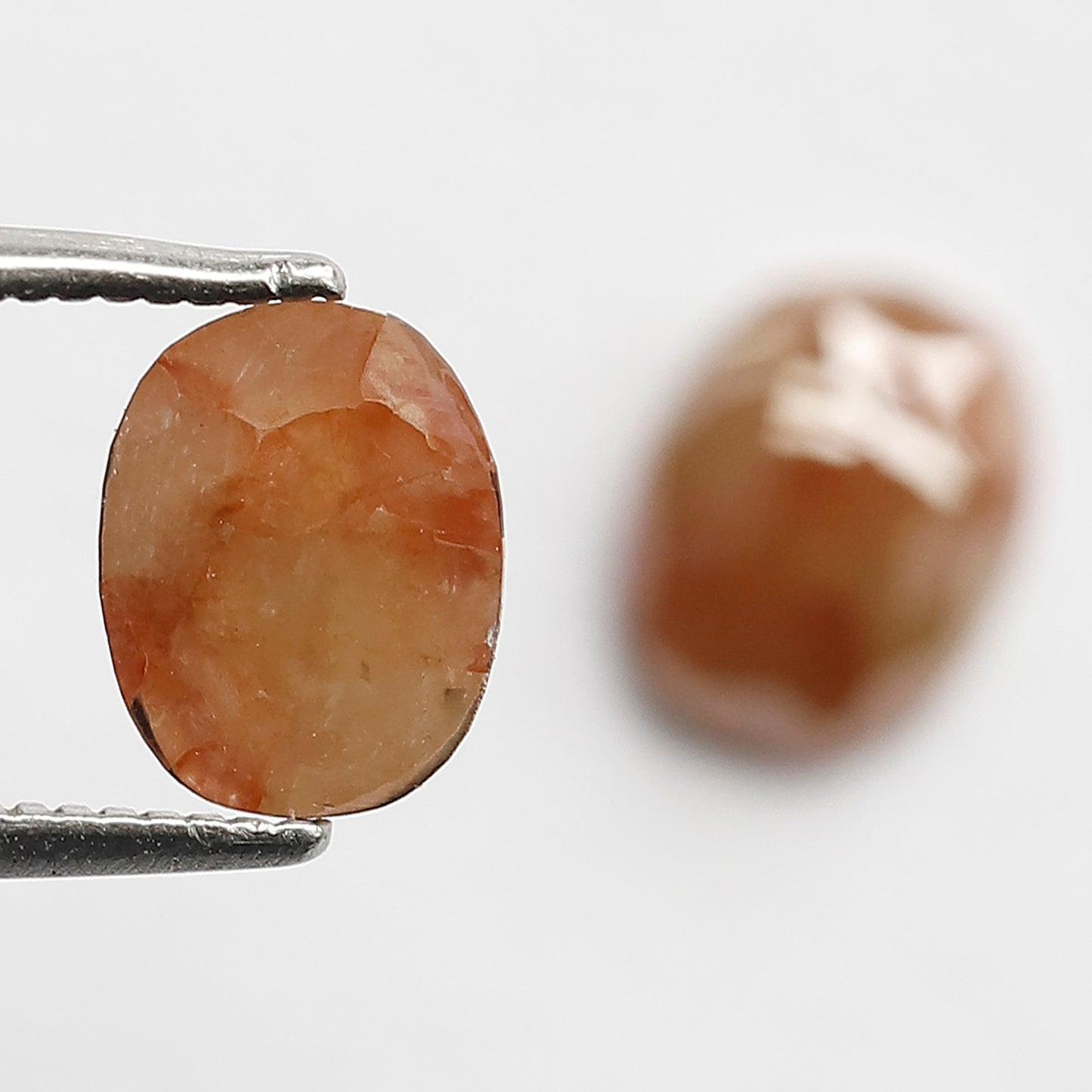 2.10 Ct Oval Rustic Diamond Pair | 7.50 mm Natural Reddish Loose Diamonds for Stud Earrings