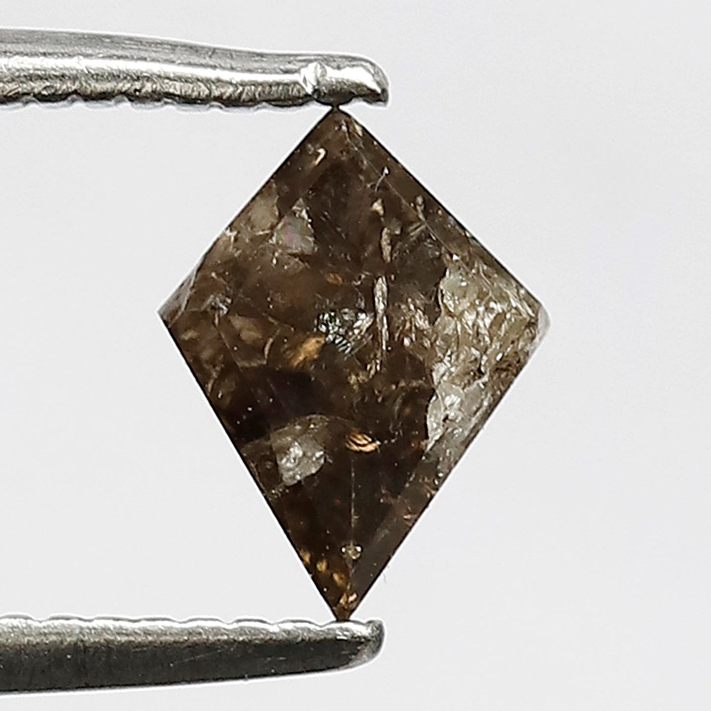 0.76 CT 7.1 MM salt and pepper diamond fancy brown color kite cut for custom ring