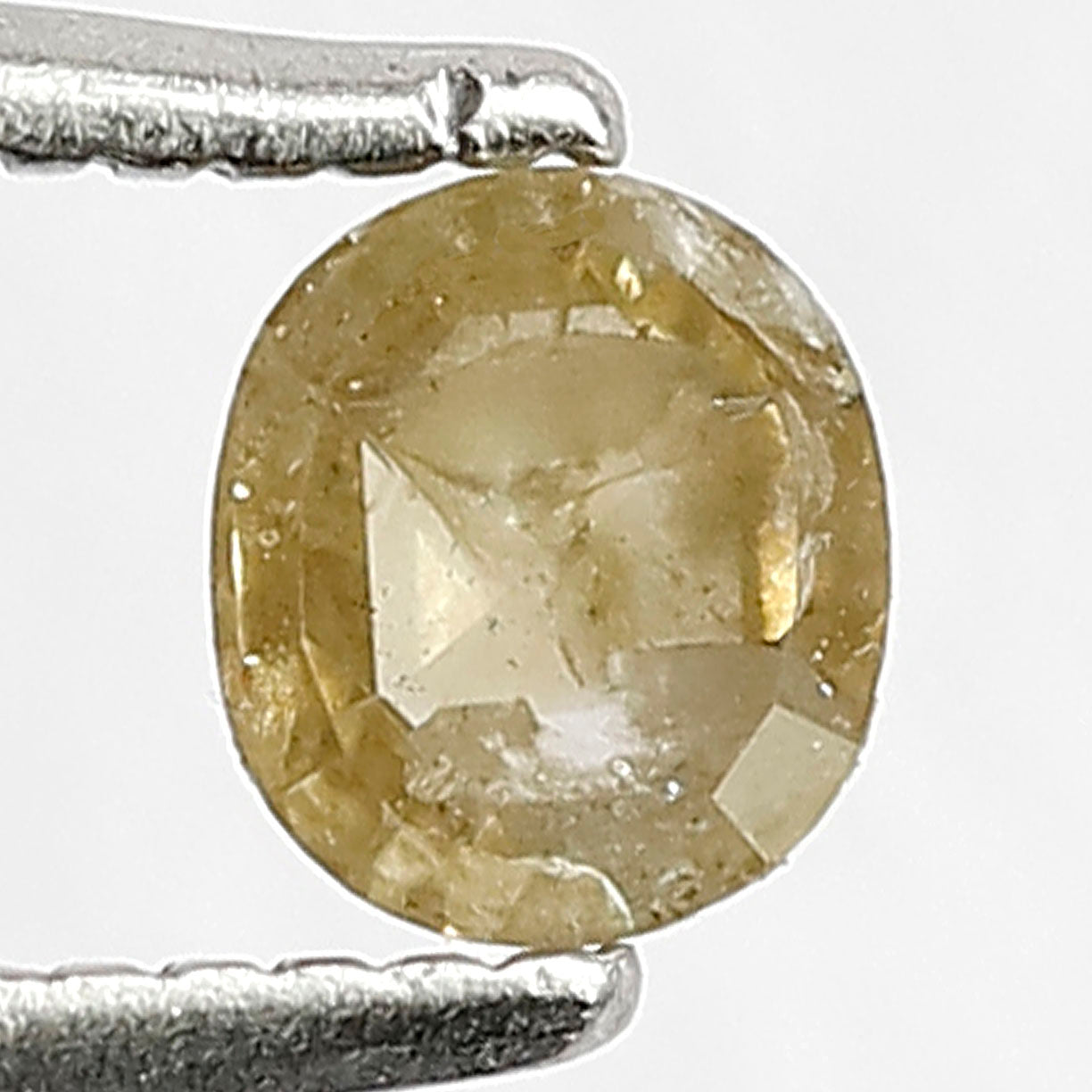 0.38 CT natural fancy yellow color oval salt and pepper diamond for engagement ring