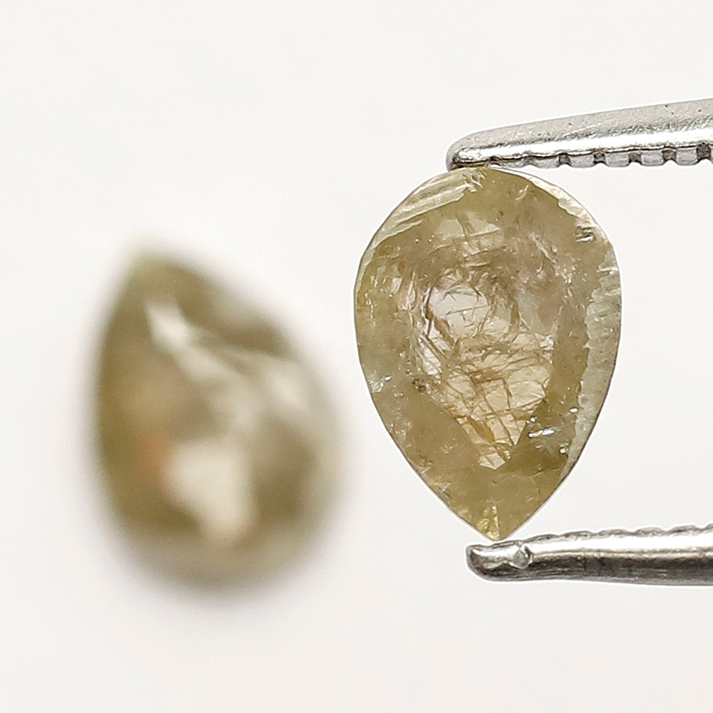 1.00 CT greenish brown pear diamond pair salt and pepper diamond for engagement earring