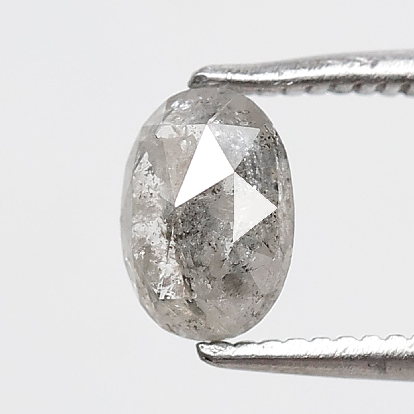 0.73 CT 6.50 MM Oval Salt and Pepper Diamond Gray Black Color Natural Loose Diamond