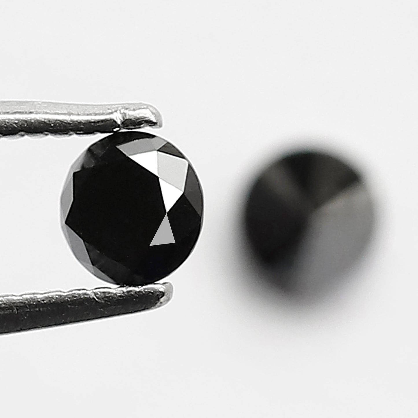0.62 CT Twin Pair Of Heated Black 4.1 MM Full Cut Pointed Round Brilliant Cut Loose Diamond Perfect For Making Stud Handmade Earrings