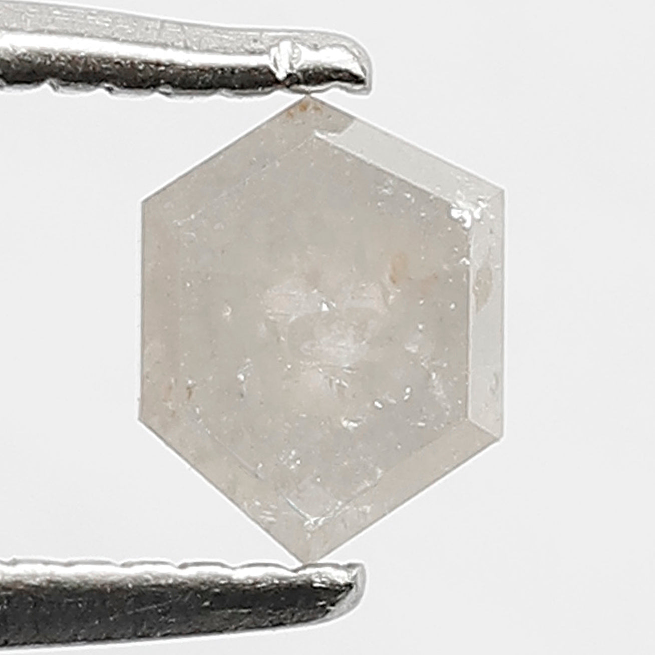 0.48 CT Hexagon shape Natural Loose Diamond, 5 mm Salt and Pepper diamond for Promise Ring