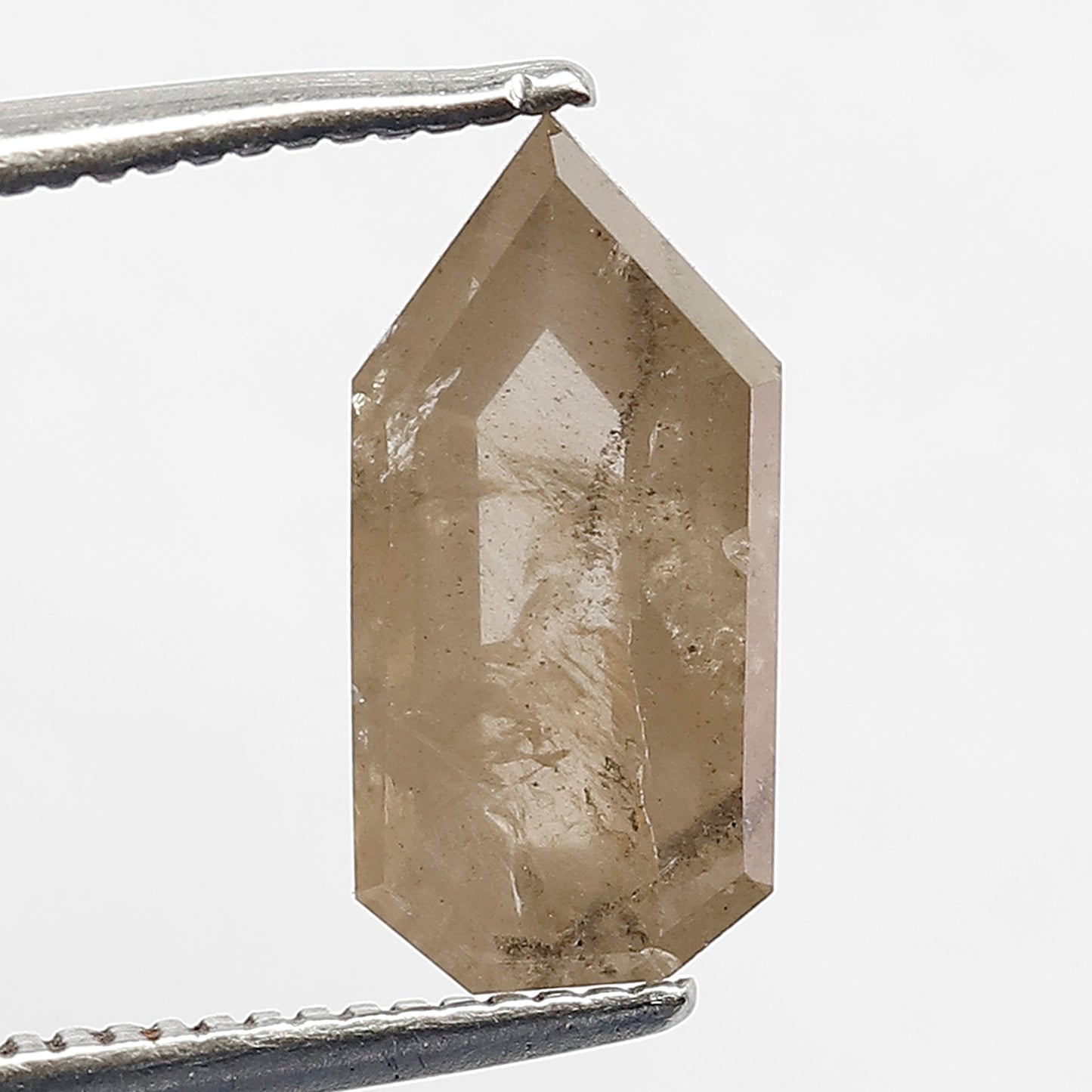 1.80 CT Geometric Bullet cut 11.5 MM Brown Rustic Diamond For Unique Ring