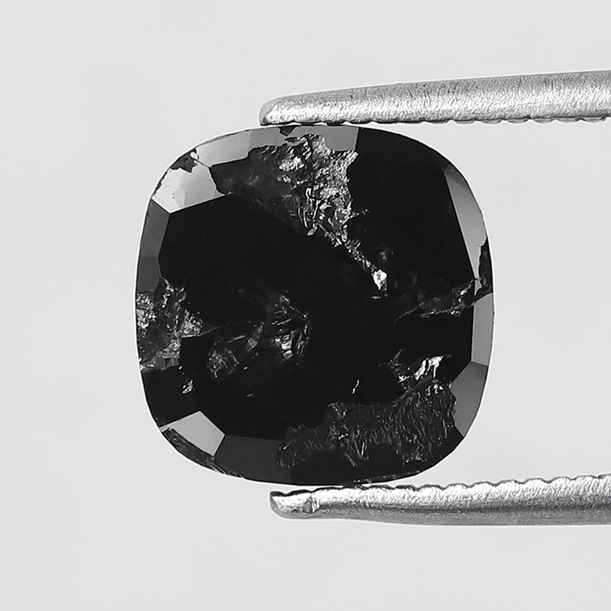 2.28 CT Cushion Cut Loose Black Diamond, Natural Treated 8.80 mm Diamond for Ring, Pendant and Earrings Jewelry