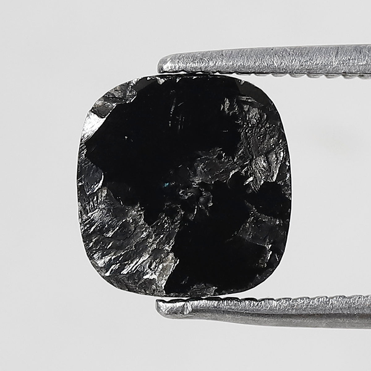 1.92 CT Cushion Cut Black Diamond Loose Stone, 8.00 mm Natural Treated Diamond for Jewelry Making, Engagement Ring