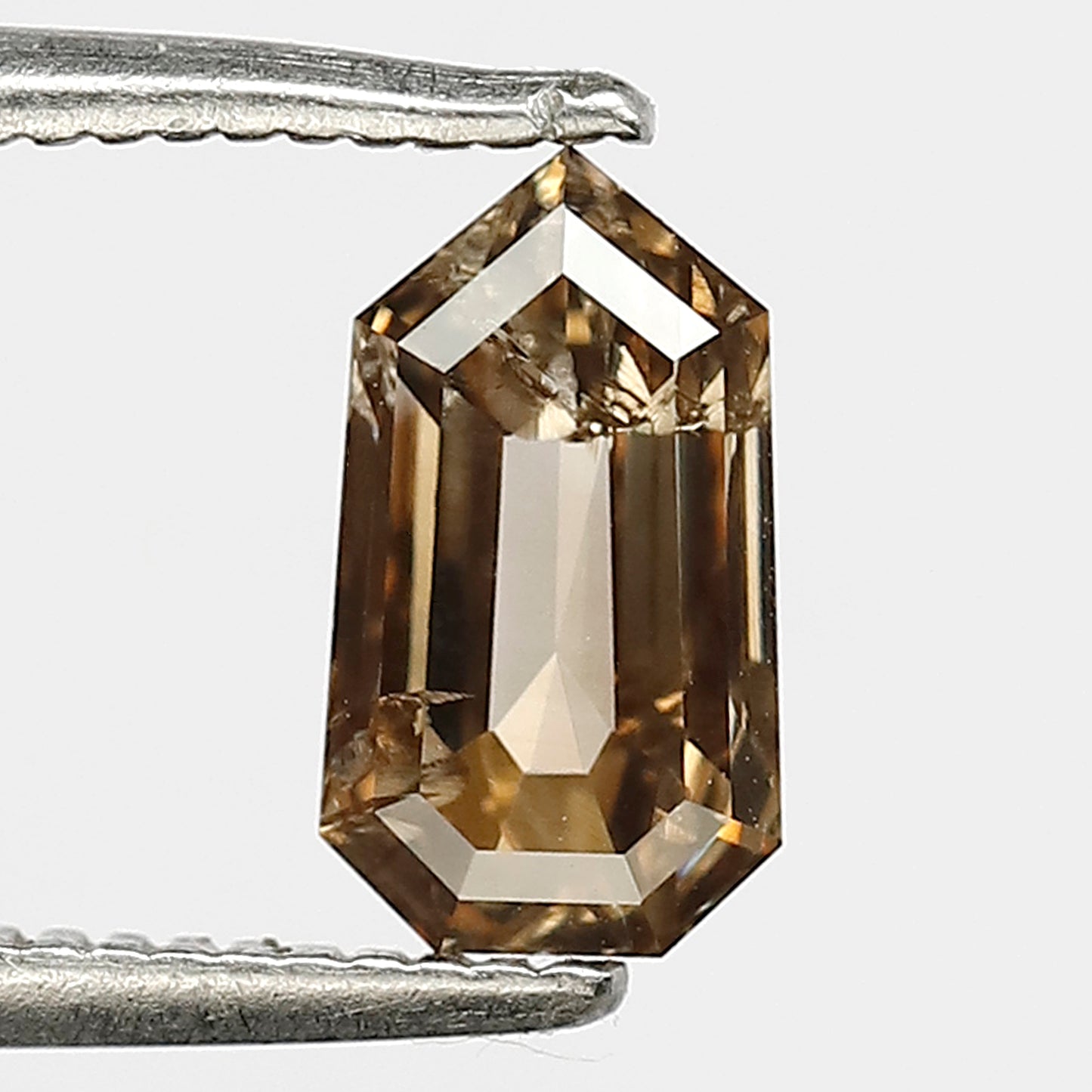 0.93 CT Geometric cut Loose Diamond, 8 MM Natural Brown Champagne Rustic Diamond For Antique Jewelry