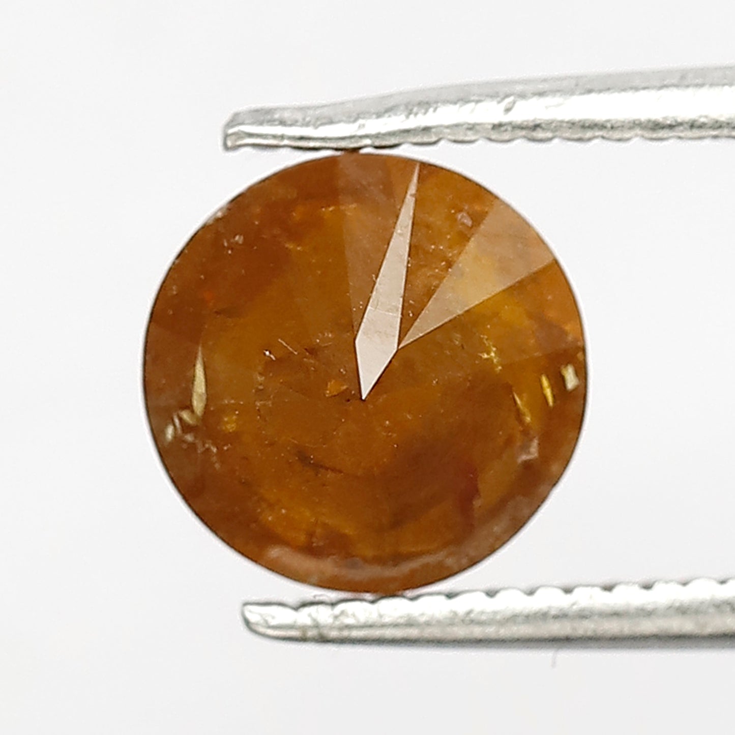 1.48 CT Round Brilliant cut 7.3 MM Orange Yellow Salt and Pepper Diamond For Ring