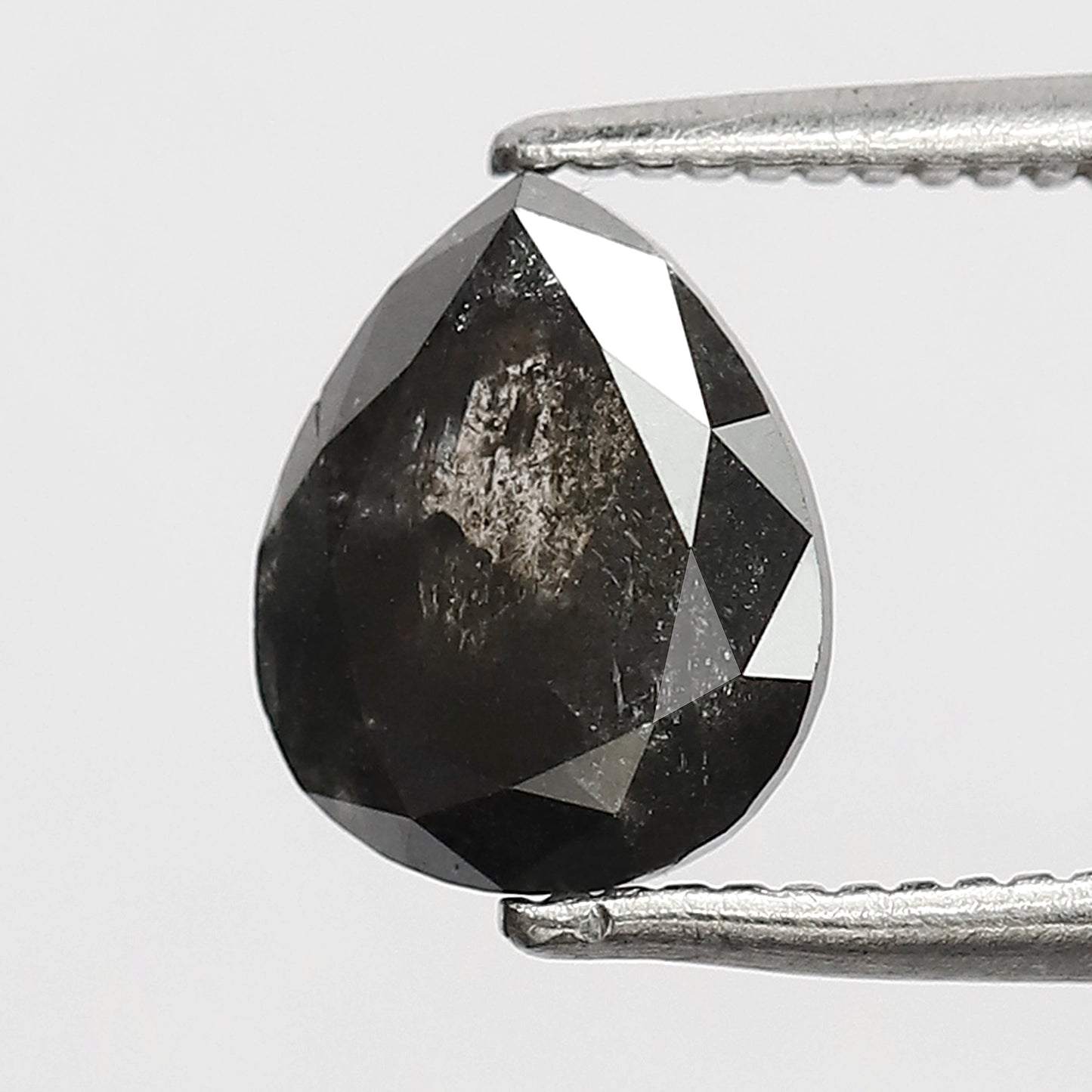 1.57 CT 8 MM Pear Shape Grey Black Color Diamond Loose Natural Diamond for engagement ring