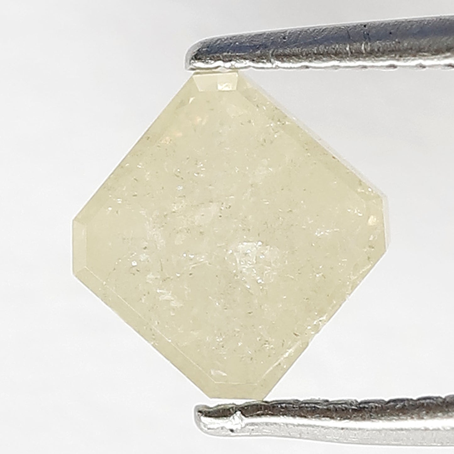 1.14 CT Asscher cut Loose Earth Mined Diamond 5.80 x 5.70 MM Natural Misty Green Rustic Diamond