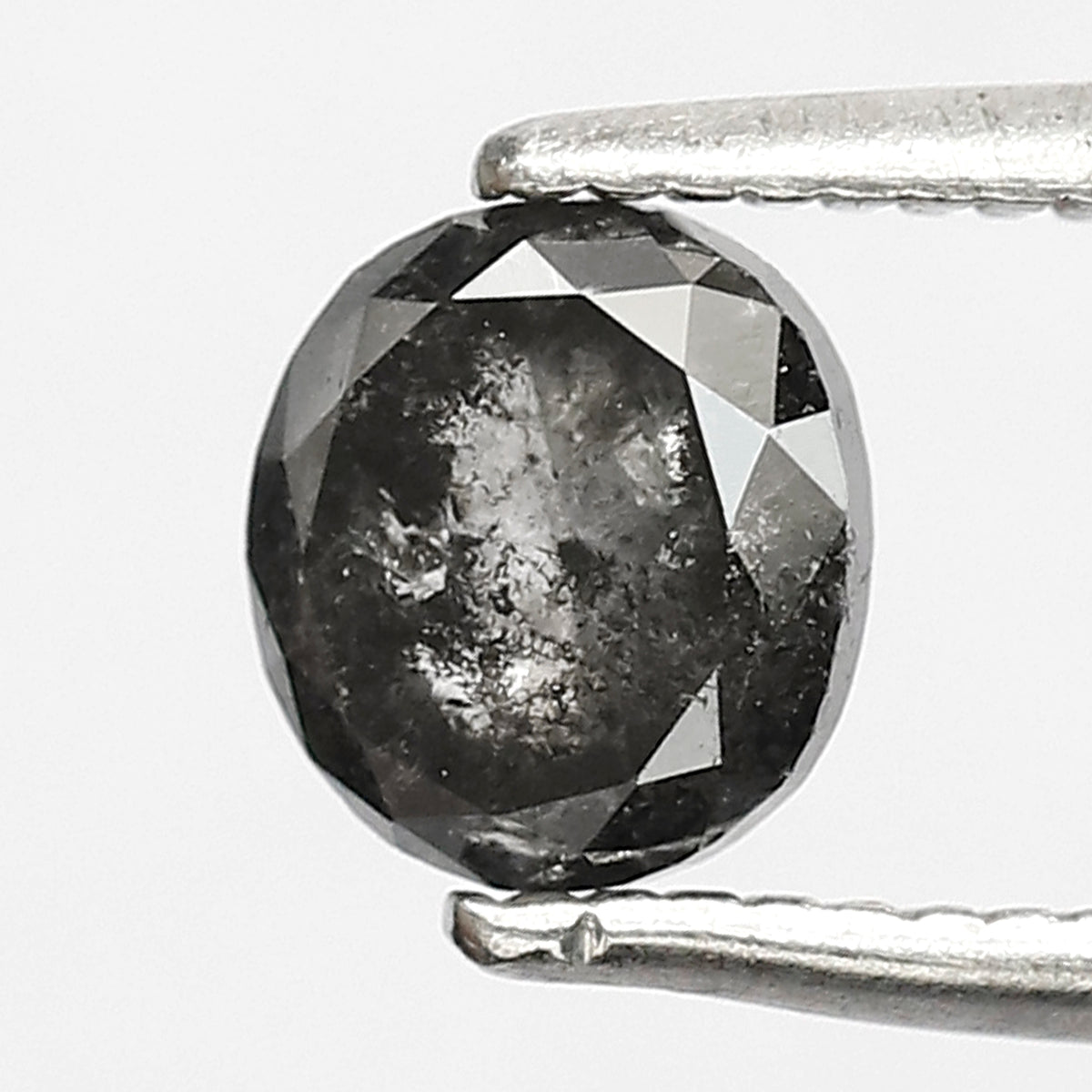 0.93 CT 5.50 MM Oval Shape Black Grey Color Loose Natural Salt and pepper Diamond for her gift
