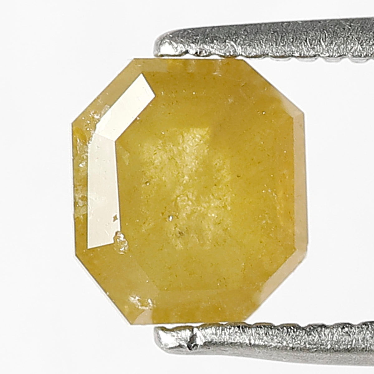 Natural Translucent 1.24 CT Asscher cut Diamond, 6.50 MM Yellowish Earth Mined Conflict Free Rustic Diamond
