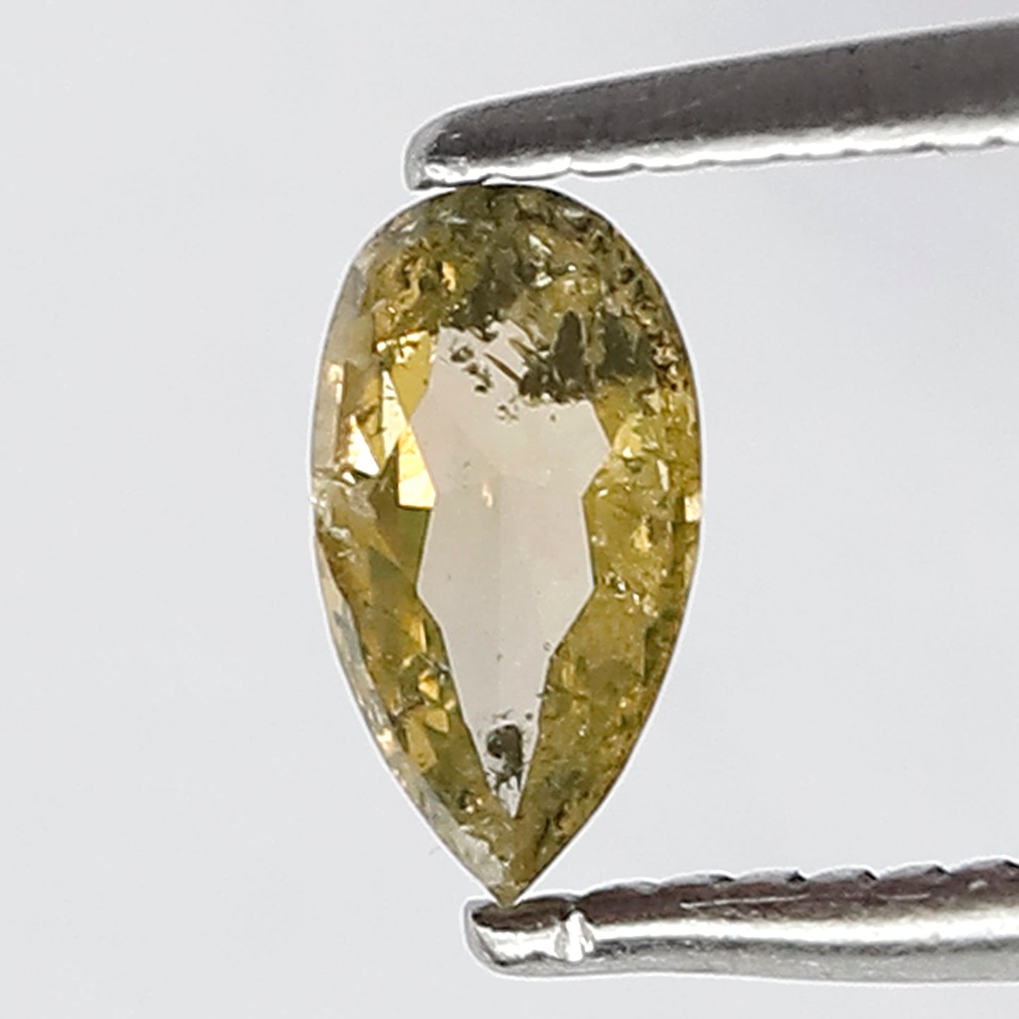 0.36 CT Elongated Fancy Pear Glowing Yellow Transparent Salt and Pepper Loose Diamond made for Handmade Rings