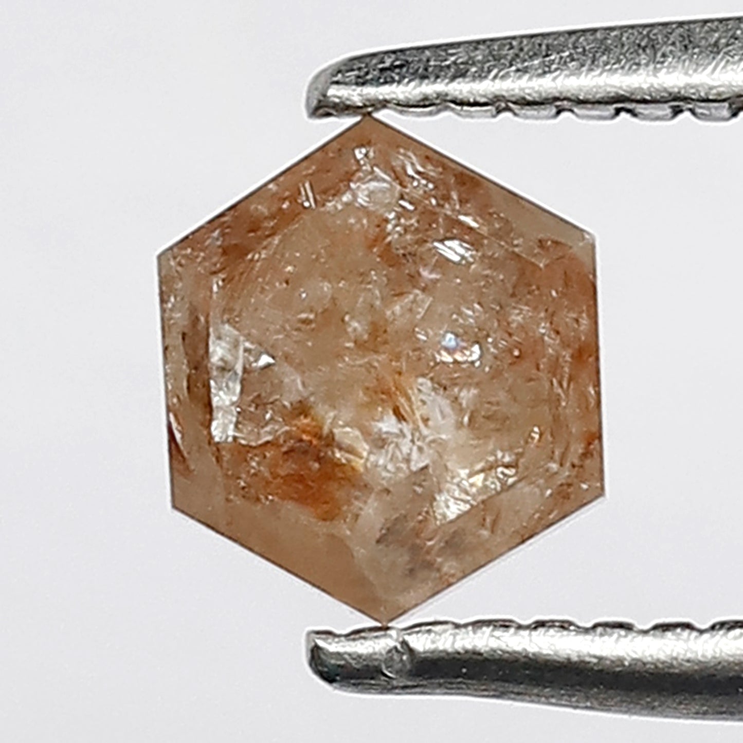 0.72 CT 5 MM Antique Hexagon Cut Salt and Pepper Loose Faceted Diamond made for Solitaire Rings