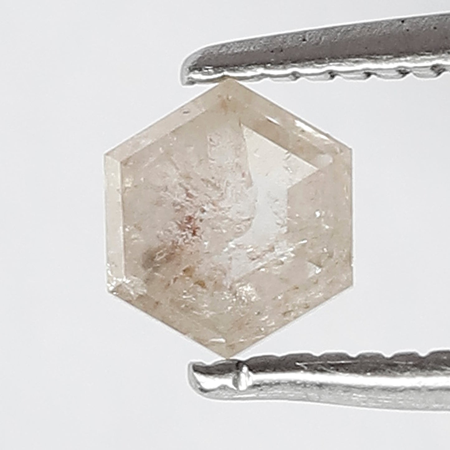 0.36 CT 5 MM Hexagon Transparent Pinkish beautiful Salt and Pepper Loose Unique Diamond made for Necklace