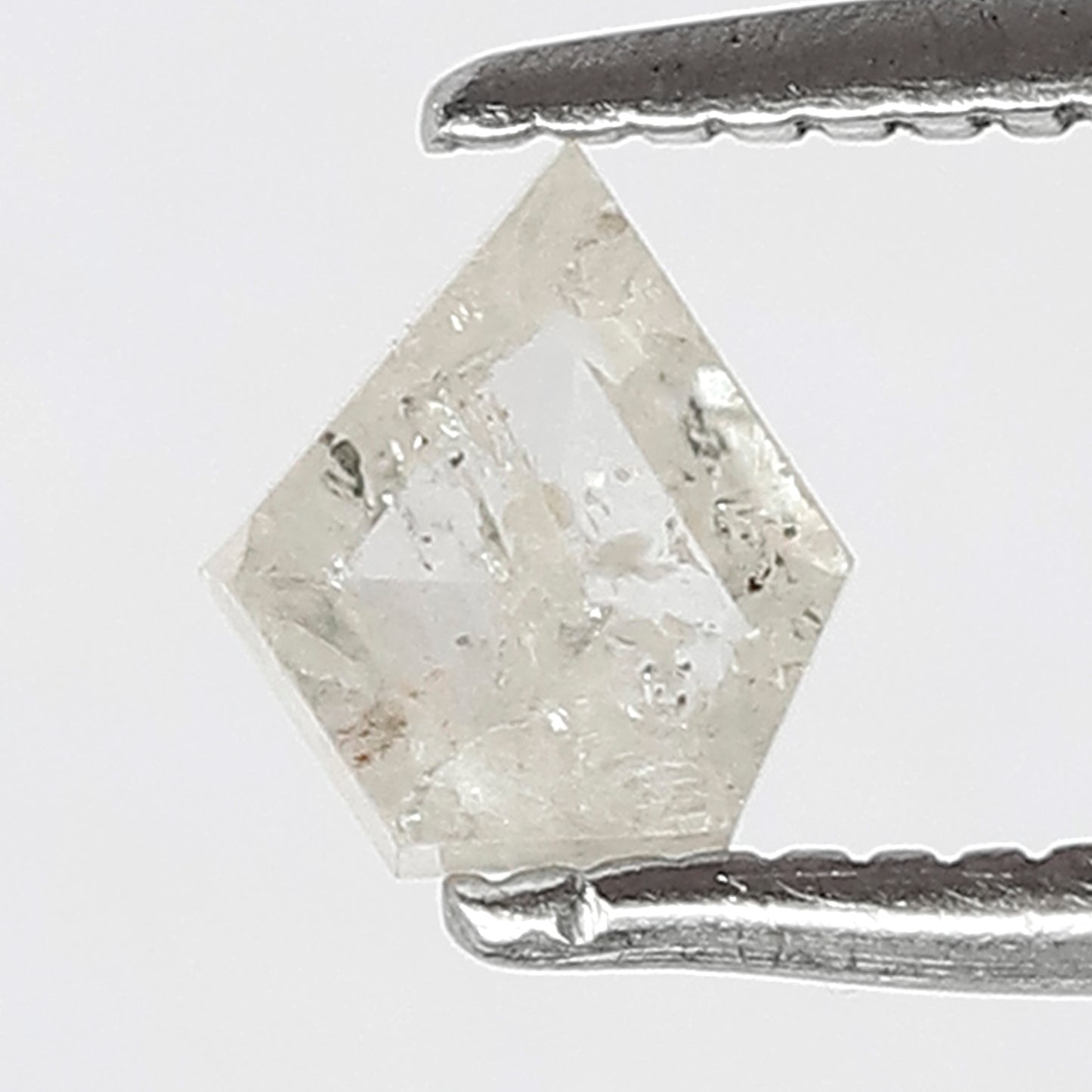 0.37 CT Antique Cut Beautiful Milky White Color Modified Shape Salt and Pepper Loose Diamond made for Unique Jewelry