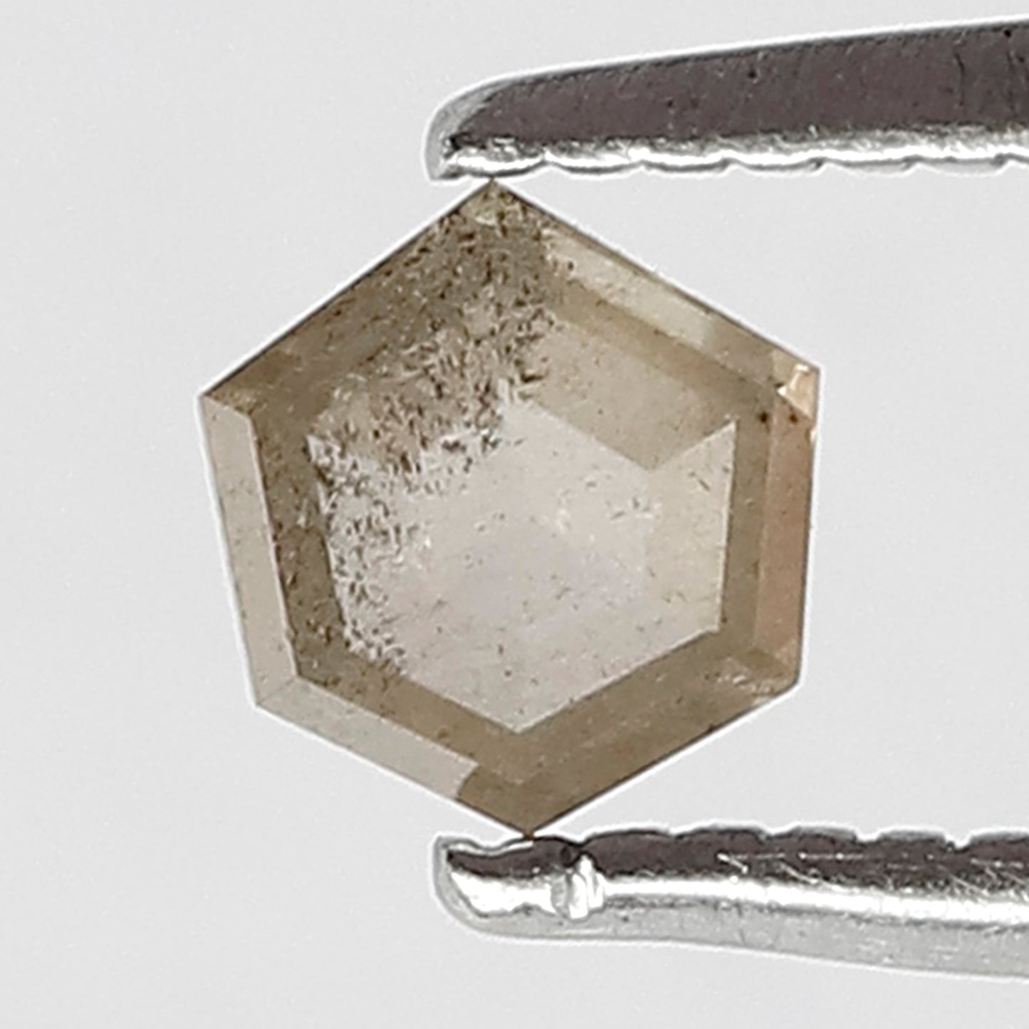 0.25 CT 4 MM Brownish Color Hexagon Cut Salt and Pepper Loose Natural Diamond for Bridal Wedding Ring