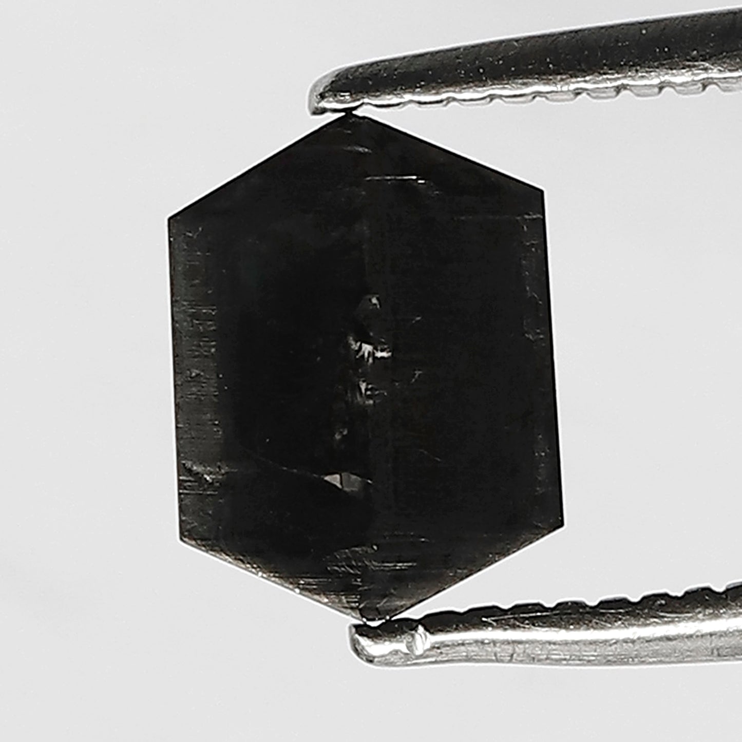 1.30 CT Hexagon Shape 7.6 mm X 5.7 mm Heated Black Diamond