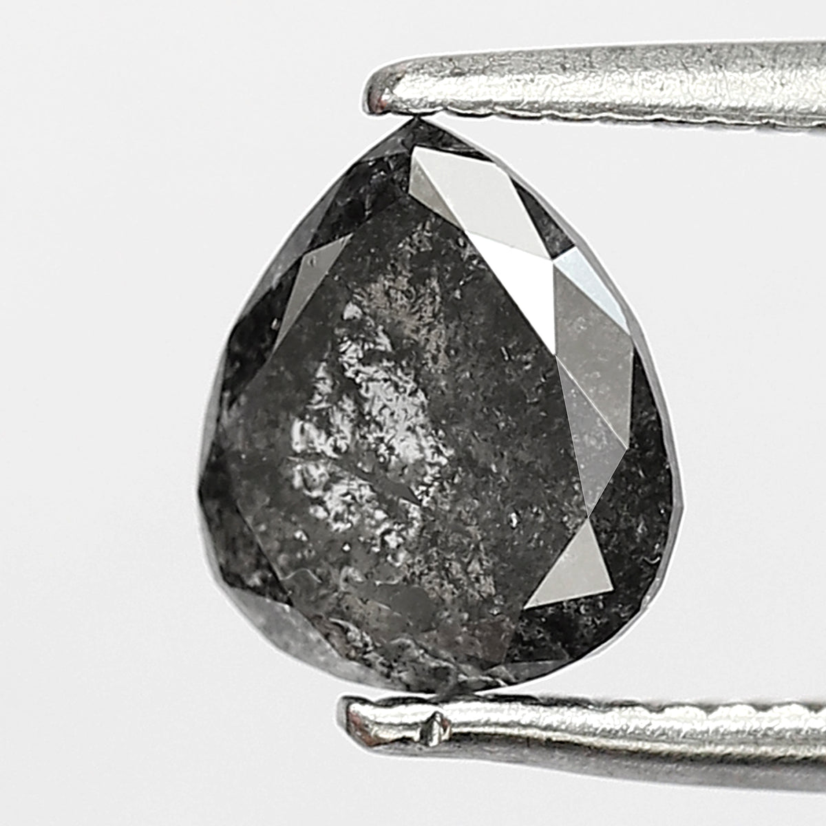 1.07 CT Pear Shape Salt and Pepper Diamond 6.80 MM Natural Grey Black color Loose Diamond
