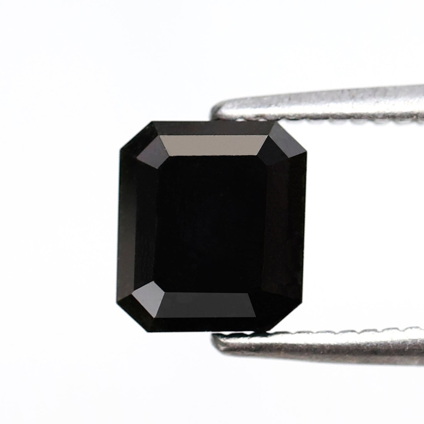 1.42 Ct Emerald Cut Black Diamond, Natural Treated Loose Conflict Free Diamond for Engagement & Wedding Ring