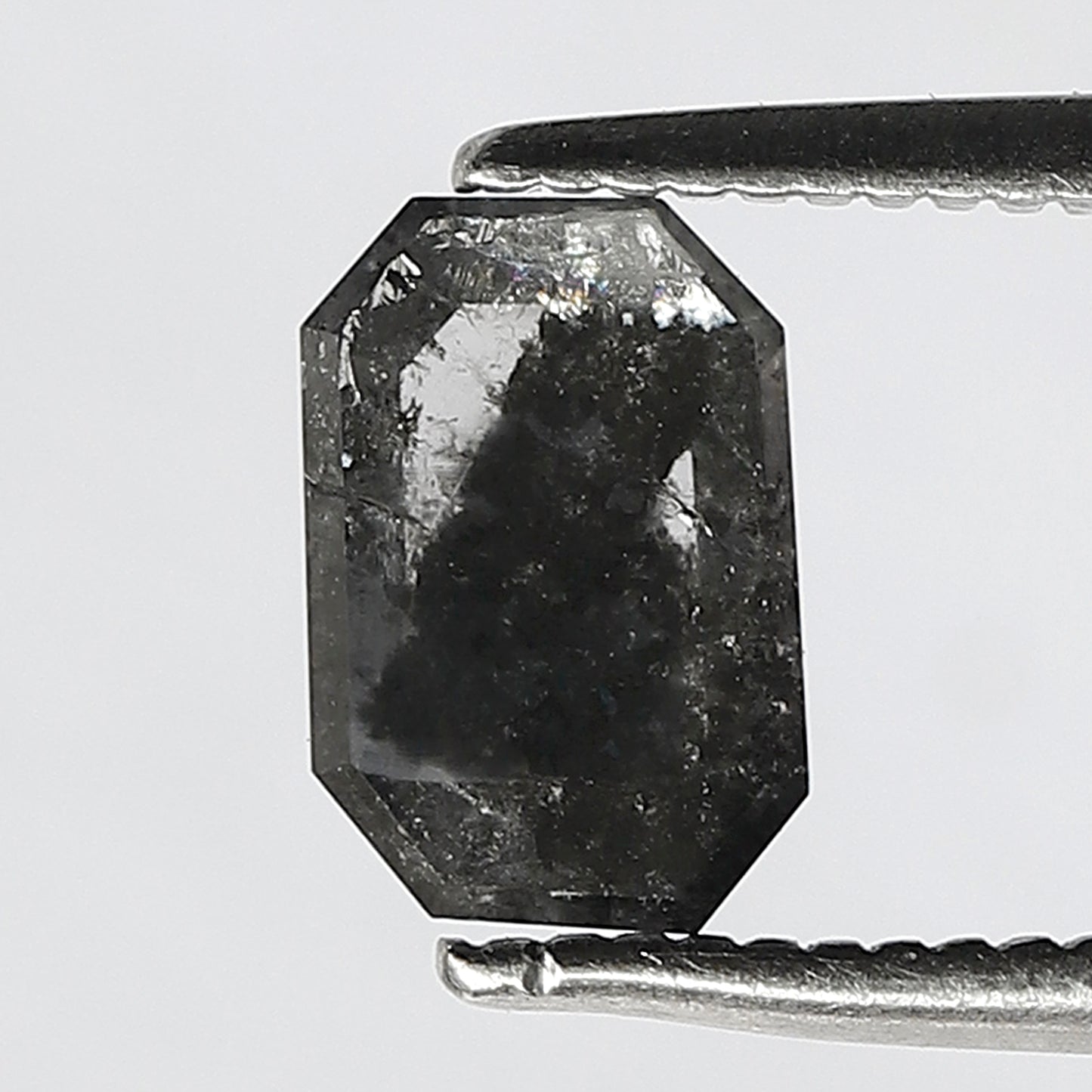 0.73 CT Elongated Emerald Half Cut Blackish Grey suitable for Pendants
