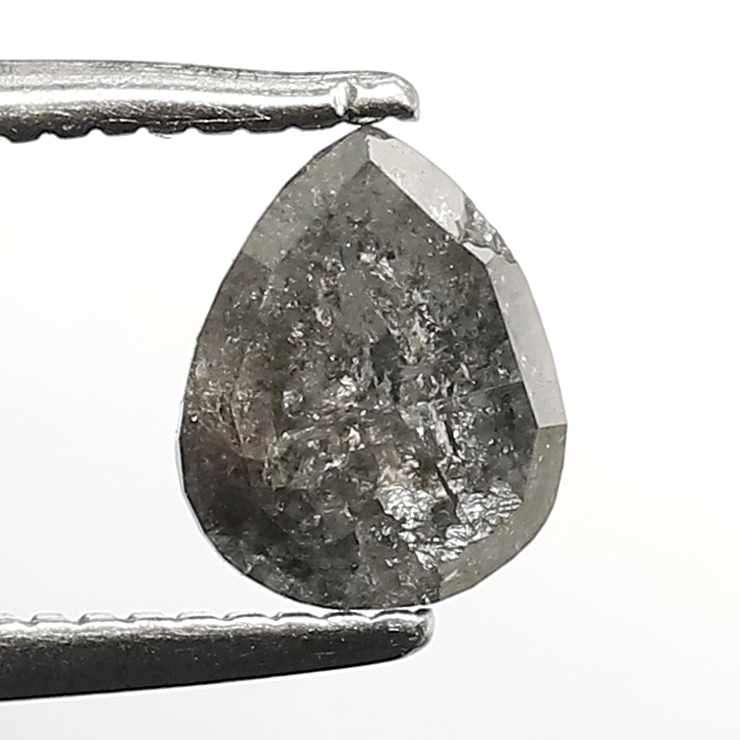 0.80 CT 6 MM Full Fancy Cut Pear Shape Salt and Pepper Loose Diamond made for Handmade Jewlery