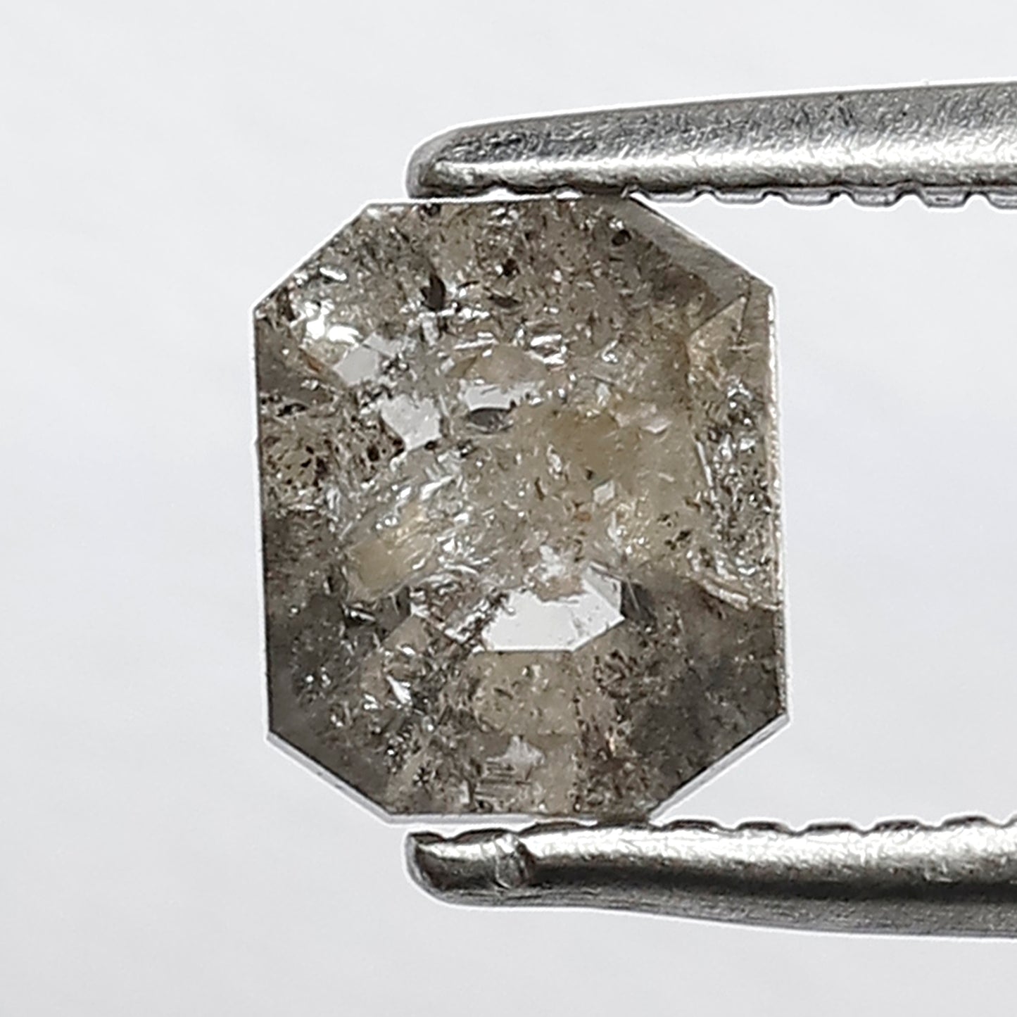 0.69 CT Beautiful Grey Shade Emerald Cut Salt and Pepper made for Gold Pendants