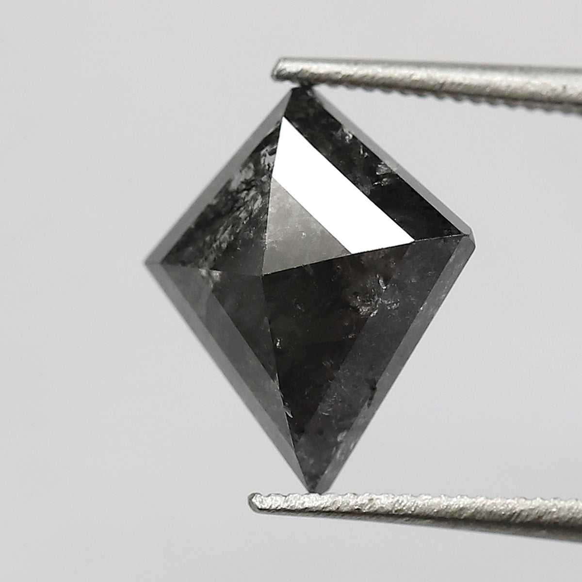 2.40 CT Kite Shape Salt and Pepper Diamond 11 MM Loose Natural Grey Black Color Diamond