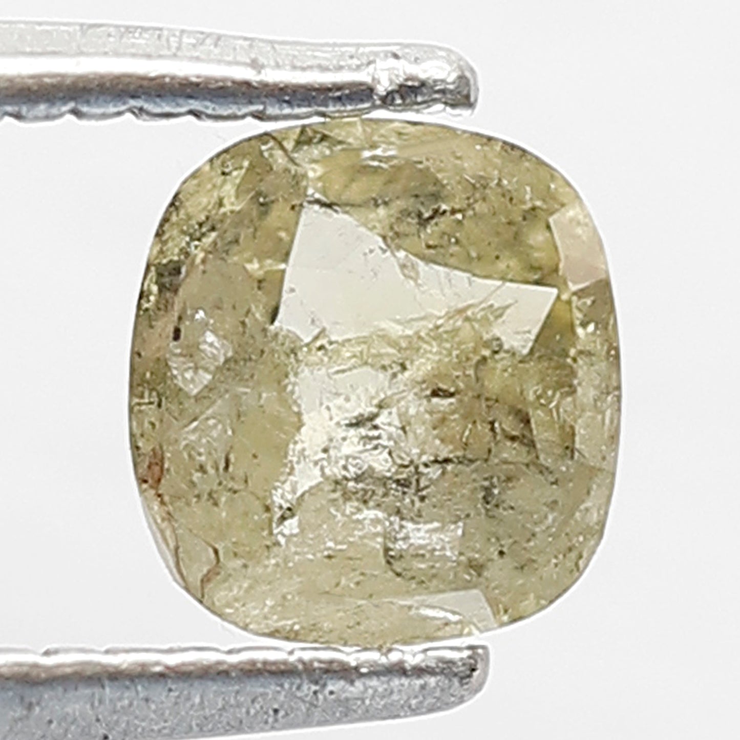 0.69 CT Rustic Cushion Natural Diamond, 5.50 MM Greenish Earth Mined Ethical Diamond For Anniversary Ring