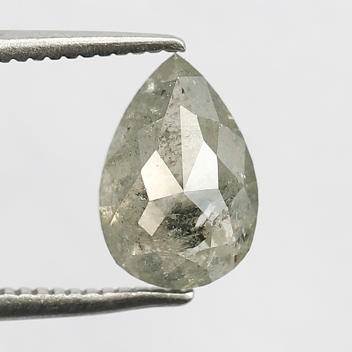 1.66 Ct Pear Shape Salt and Pepper Diamond , Natural Loose Earth Mined Diamond 9.00 MM for Bridal Ring, Pendant & Anniversary Jewelry