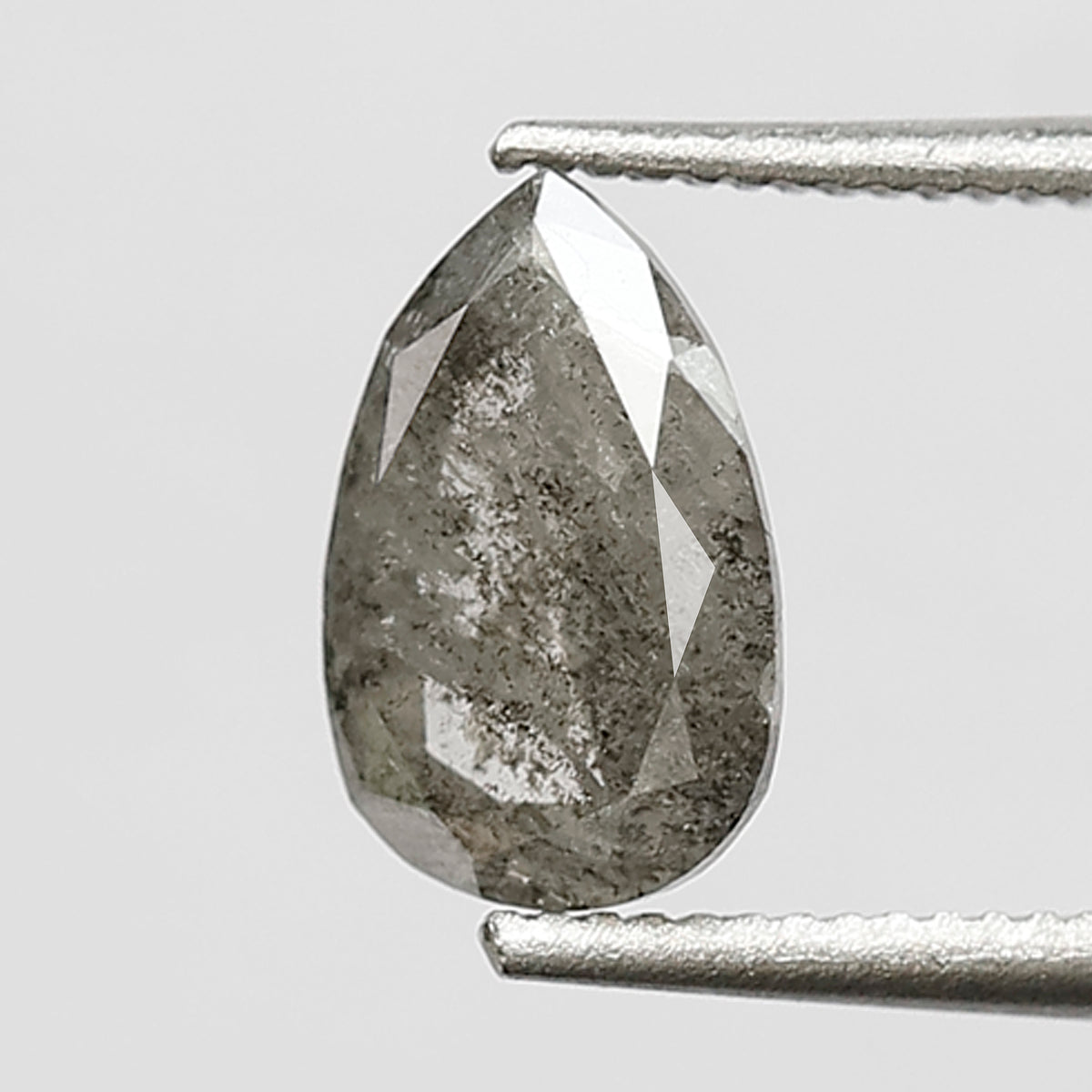 0.90 CT pear Shape Salt and Pepper Diamond 7.50 MM Loose Natural Grey Black Color Diamond