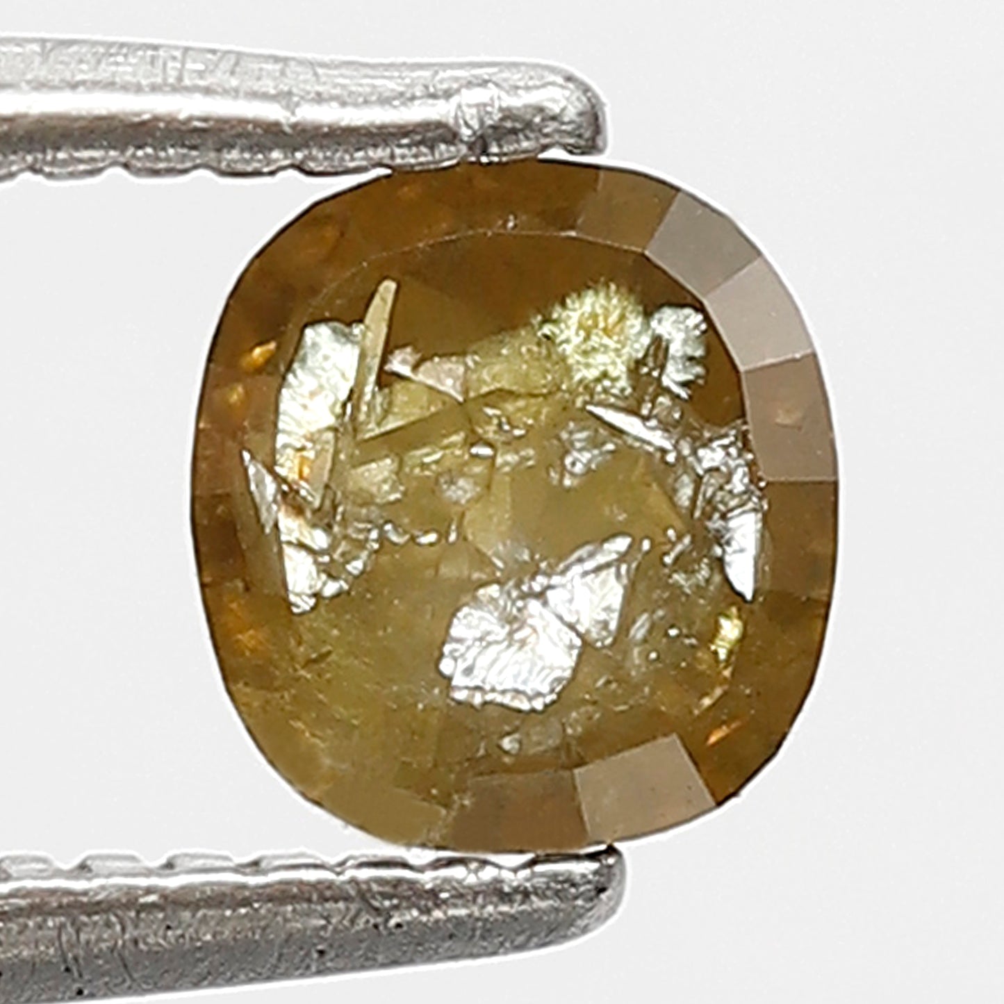 0.59 CT Rustic Cushion Shape Loose Diamond, 5.10 MM Natural Dark Greenish Earth Mined Diamond