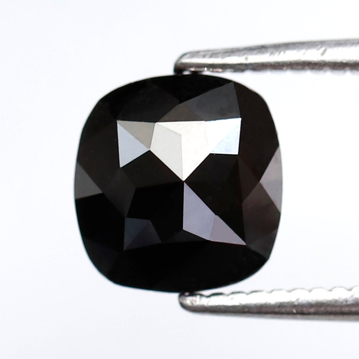 1.77 Ct Cushion Shape Black Diamond, 6.90 x 6.60 mm Natural Treated Loose Diamond for Engagement or Anniversary Ring