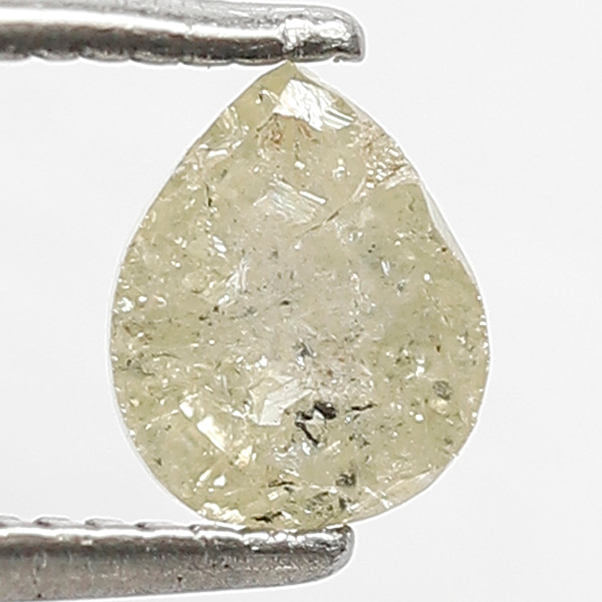 Pear Cut 0.59 Ct Natural Light Yellowish Rustic Diamond | 5.80 mm Conflict Free Loose Diamond Gift