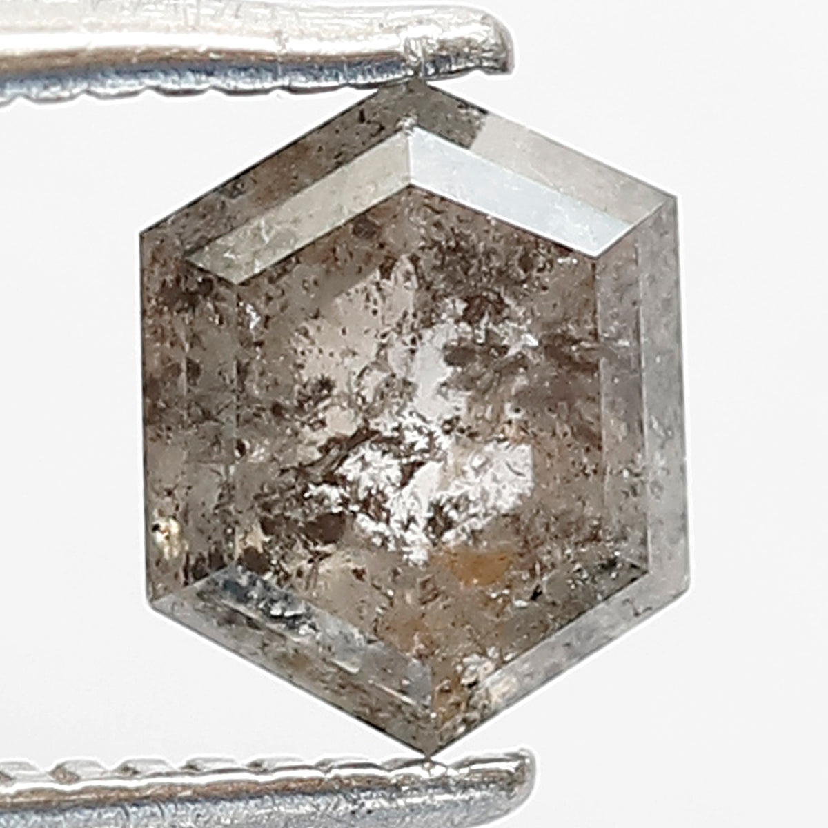 Natural Hexagon 1.06 CT Salt and Pepper Diamond, Earth Mined Loose Gray Black Diamond For Pendant and Wedding Band