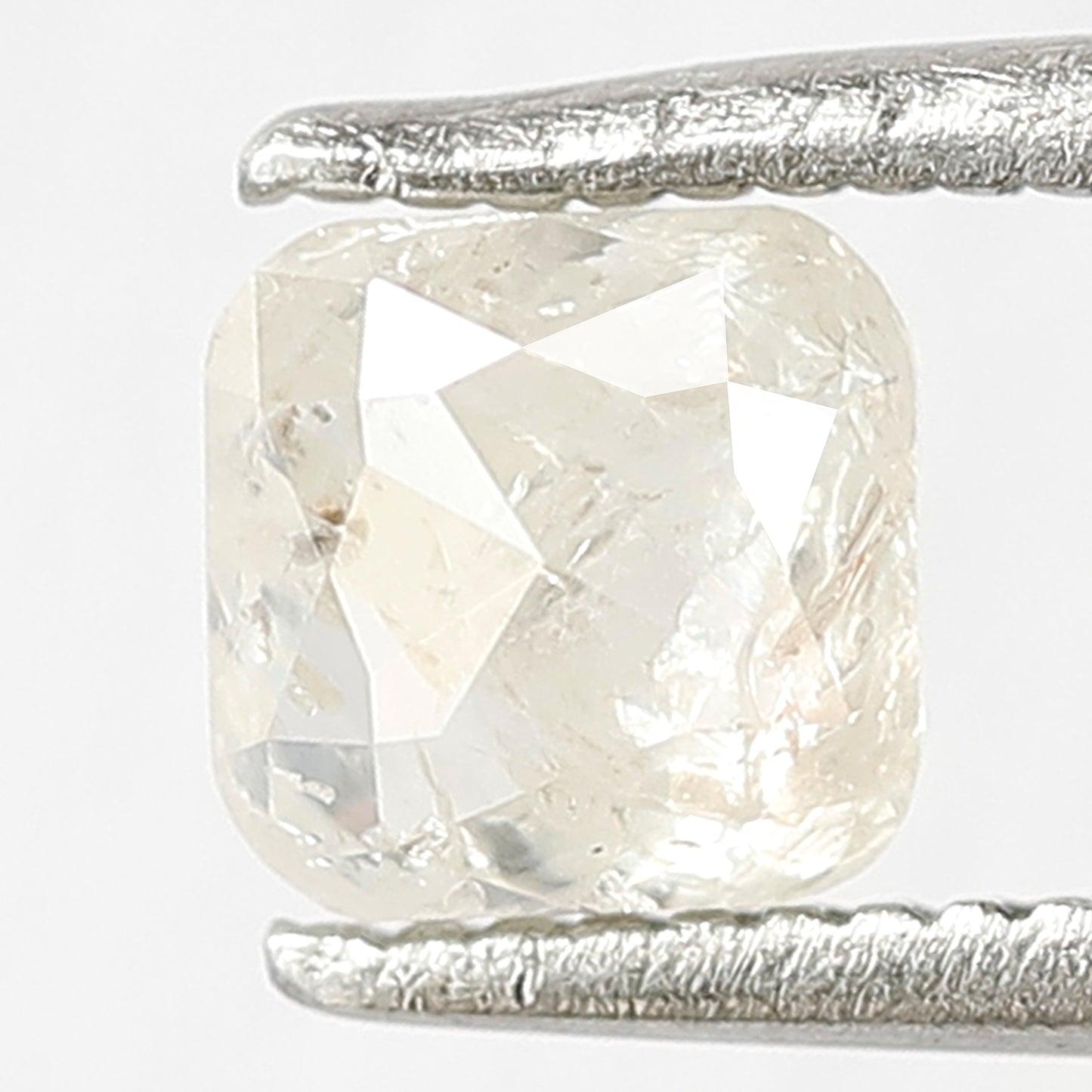 0.87 Ct Cushion Salt & Pepper Diamond | Misty White Translucent Natural Ethical Loose Diamond for Wedding Jewelry