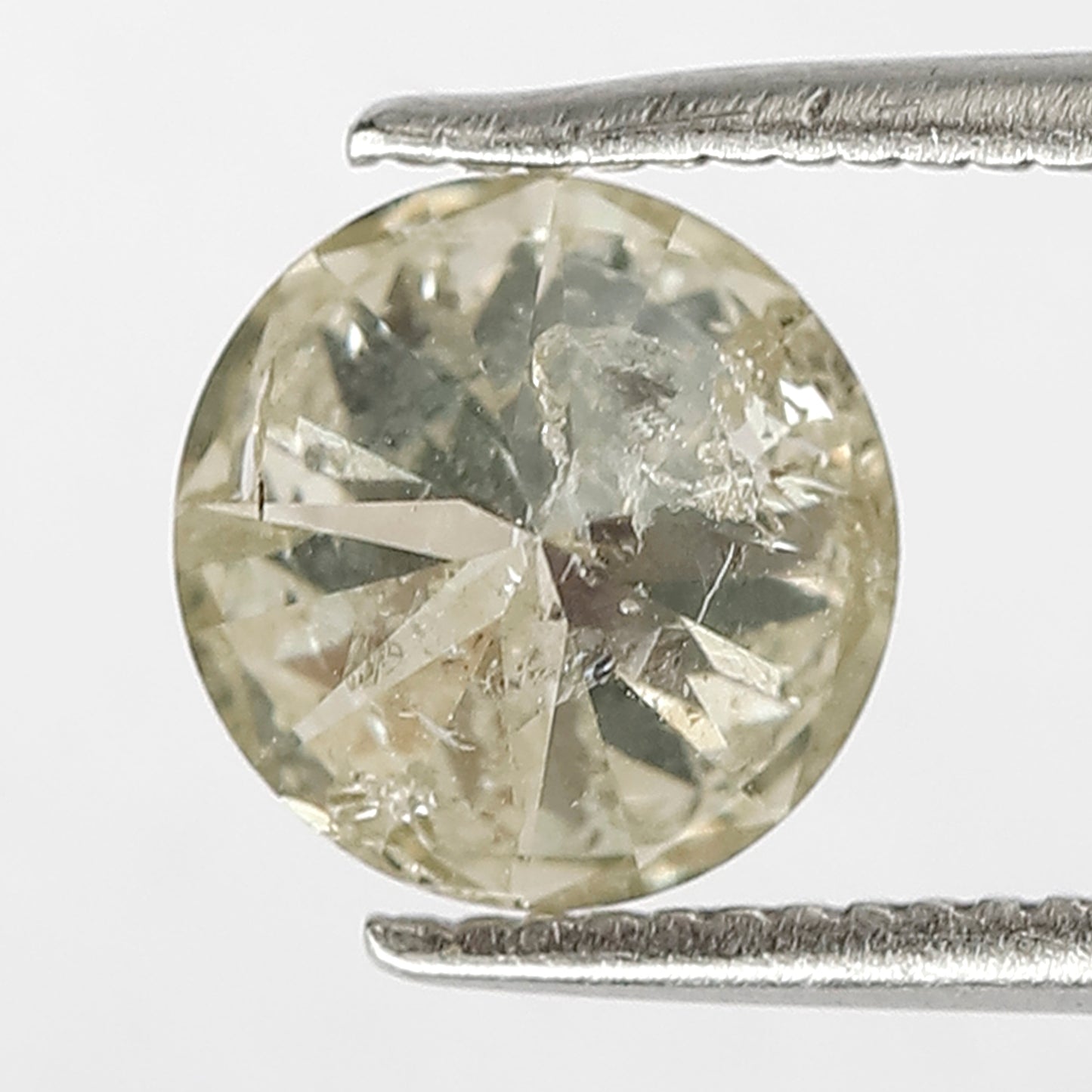 7.8 mm Round Brilliant Cut Salt and Pepper Diamond 1.54 CT Yellow color loose Diamond