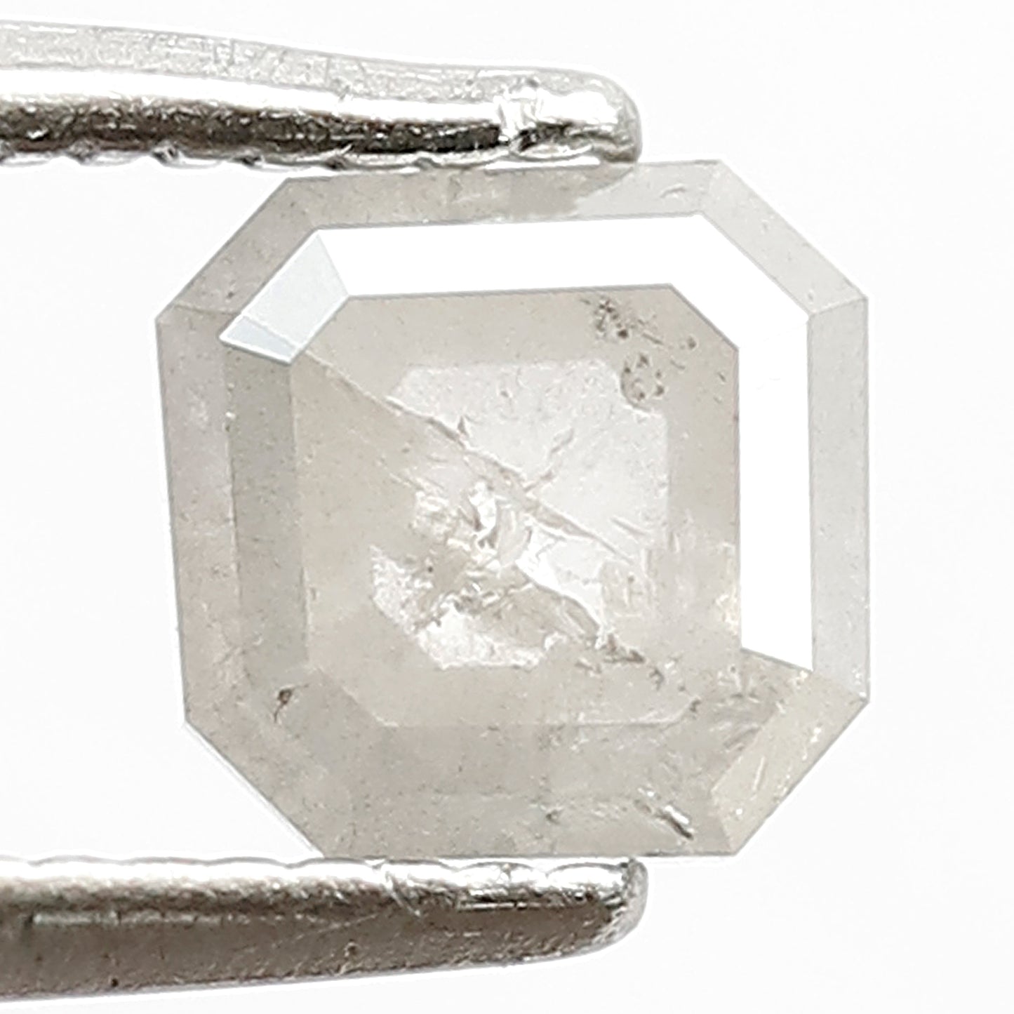 0.90 Ct Radiant Cut Salt & Pepper Diamond | Natural Gray Black Conflict Free Loose Diamond