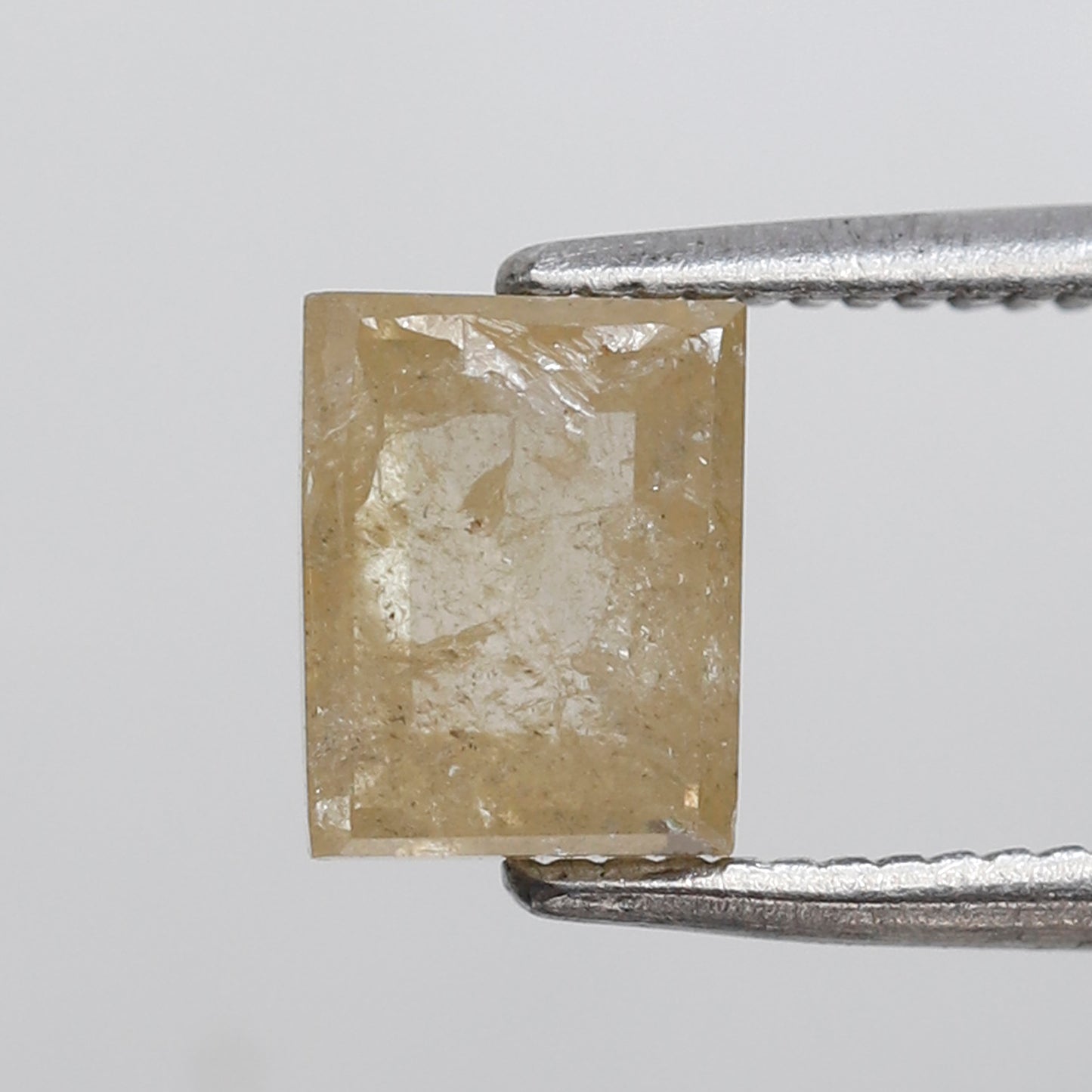 1.34 CT Rectangle cut Loose Rustic Diamond, 6.60 mm Natural Yellowish icy White Earth Mined Diamond