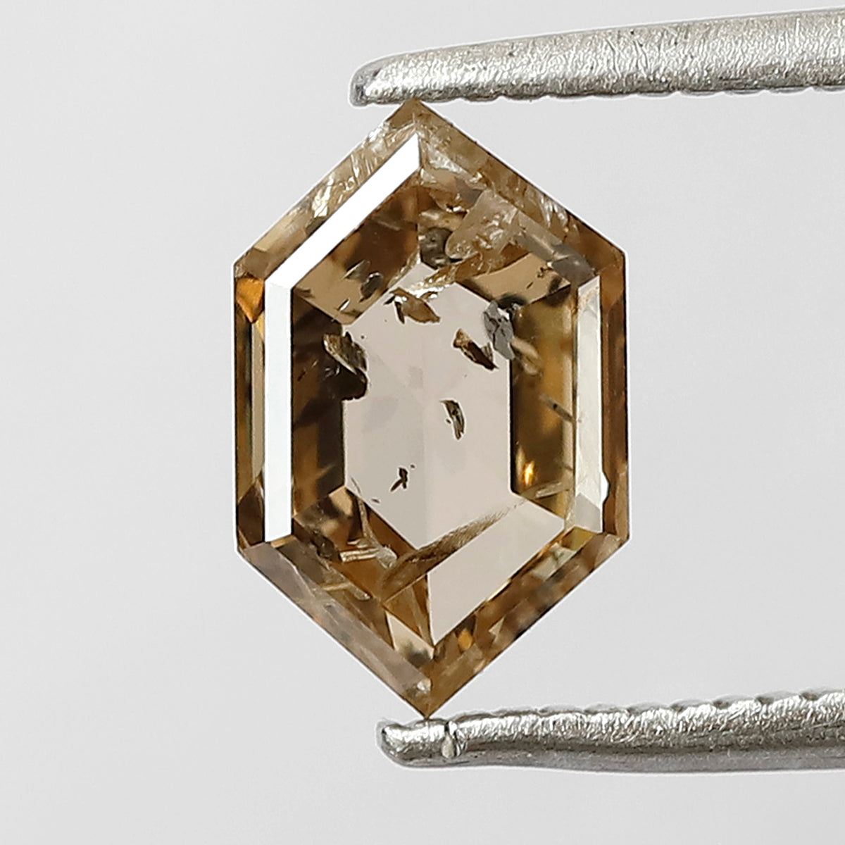 1.35 CT Elongated Hexagon Rose cut Diamond, Natural Champagne Loose Earth Mined Diamond For Making Pendant and Ring