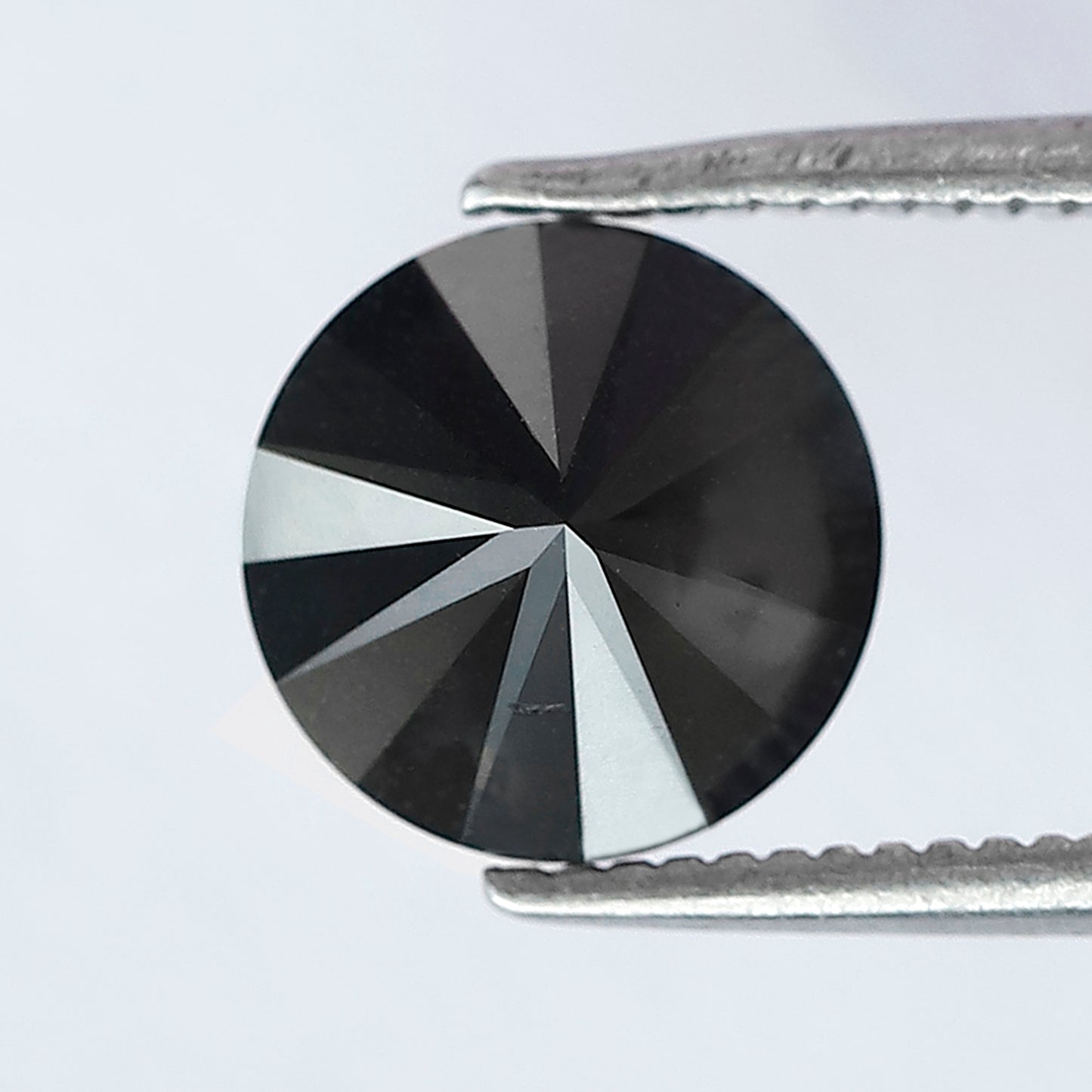 1.78 Ct Round Brilliant cut Jet Black Diamond, Natural Treated Loose Diamond, 7.70 mm Black Diamond for Engagement Ring