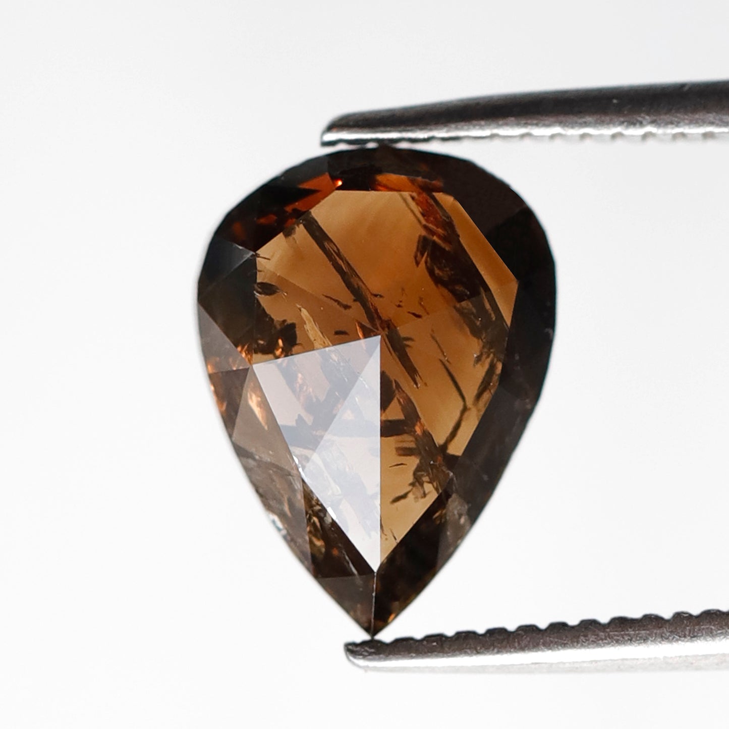 2.25 Ct Pear Shape Rustic Diamond, 10.20 mm Dark Champagne Natural Earth Mined Loose Diamond for Engagement Ring