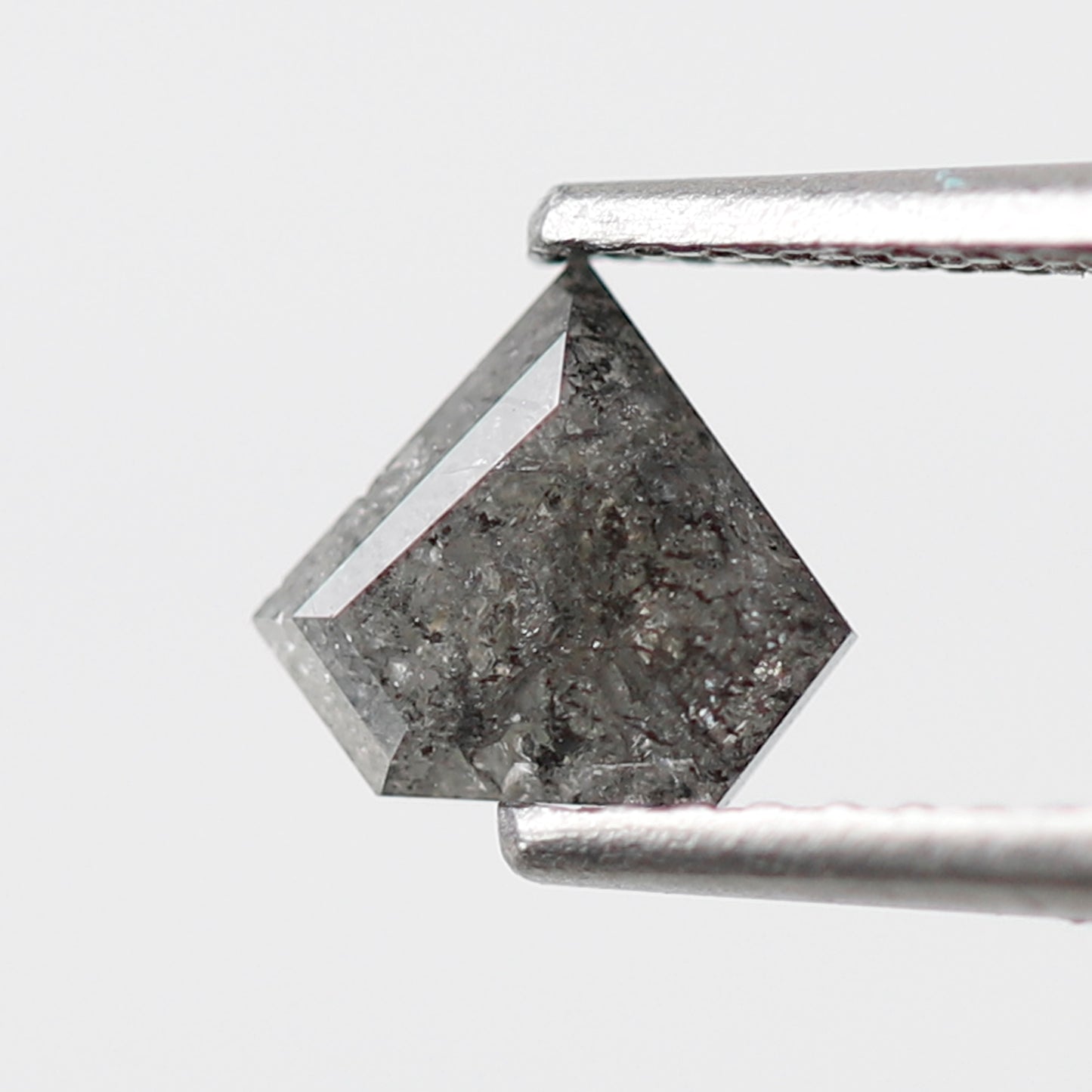 0.77 CT Pentagon Cut Salt and Pepper Diamond, Natural 5.90 mm Conflict Free Loose Diamond for Custom Ring Design