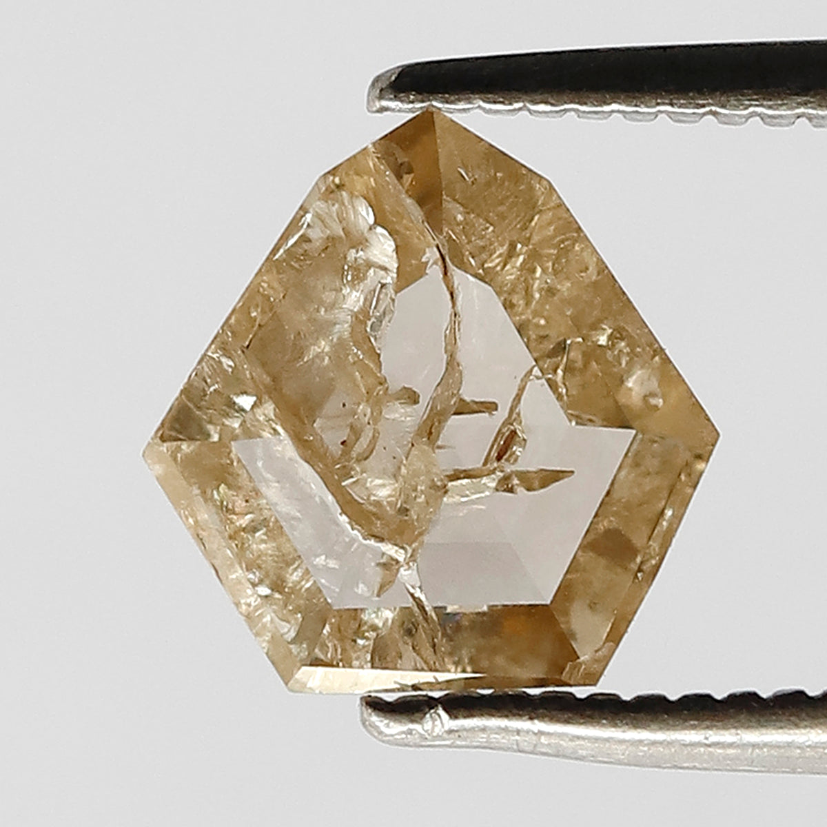 1.15 CT Shield Cut Rose Cut Diamond, 8.00 mm Natural Brown Translucent Loose Diamond for Custom Ring Jewelry