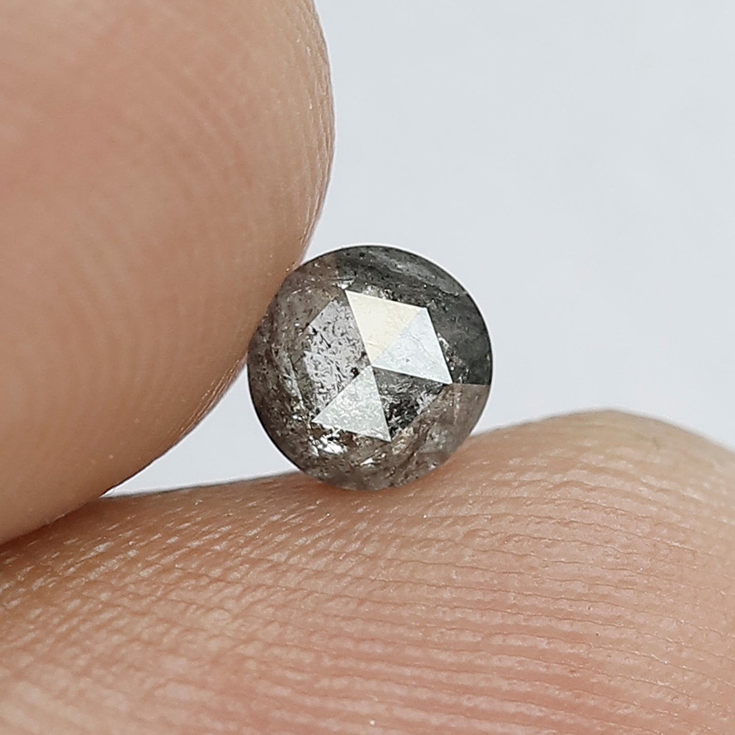 Round Shape Natural Salt And Pepper Loose Diamond 0.40 Carat