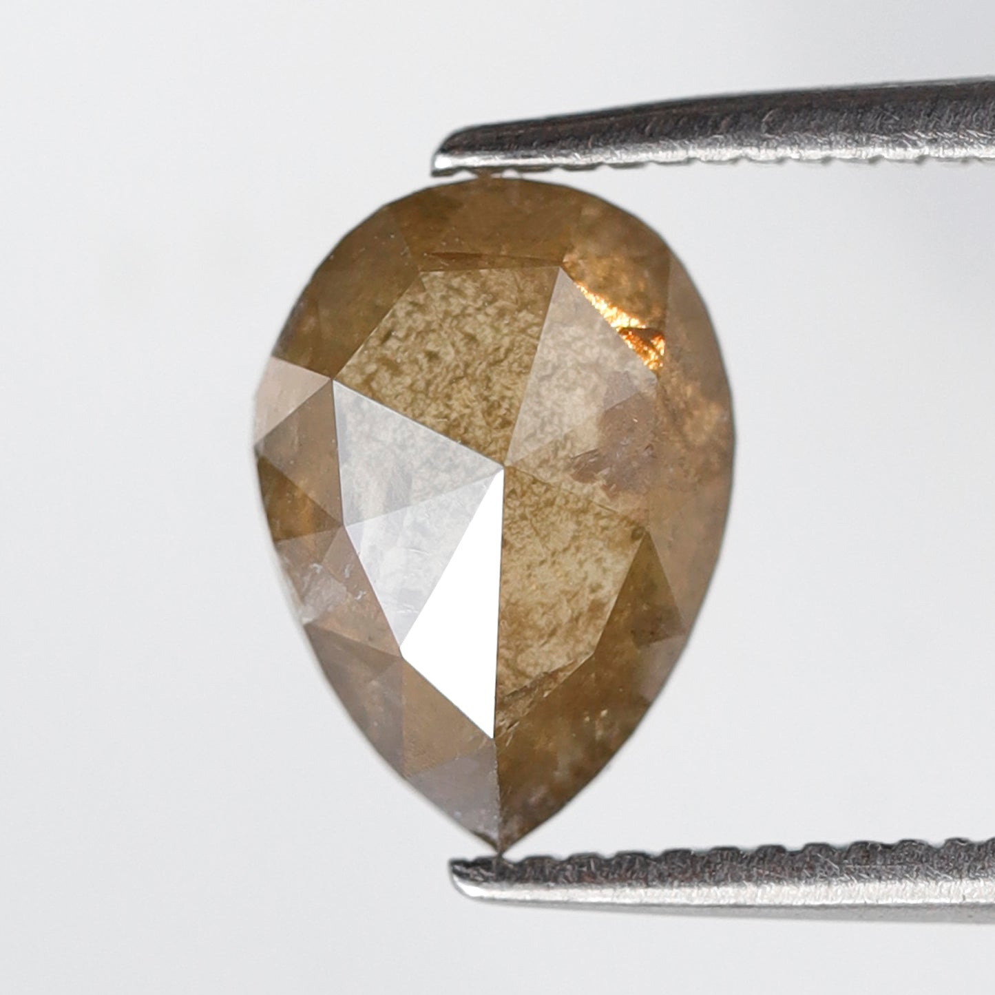 1.89 CT Earth Mined Pear Shape Loose Diamond, Natural Greenish Yellow Rustic Diamond For Making Anniversary Ring Gift