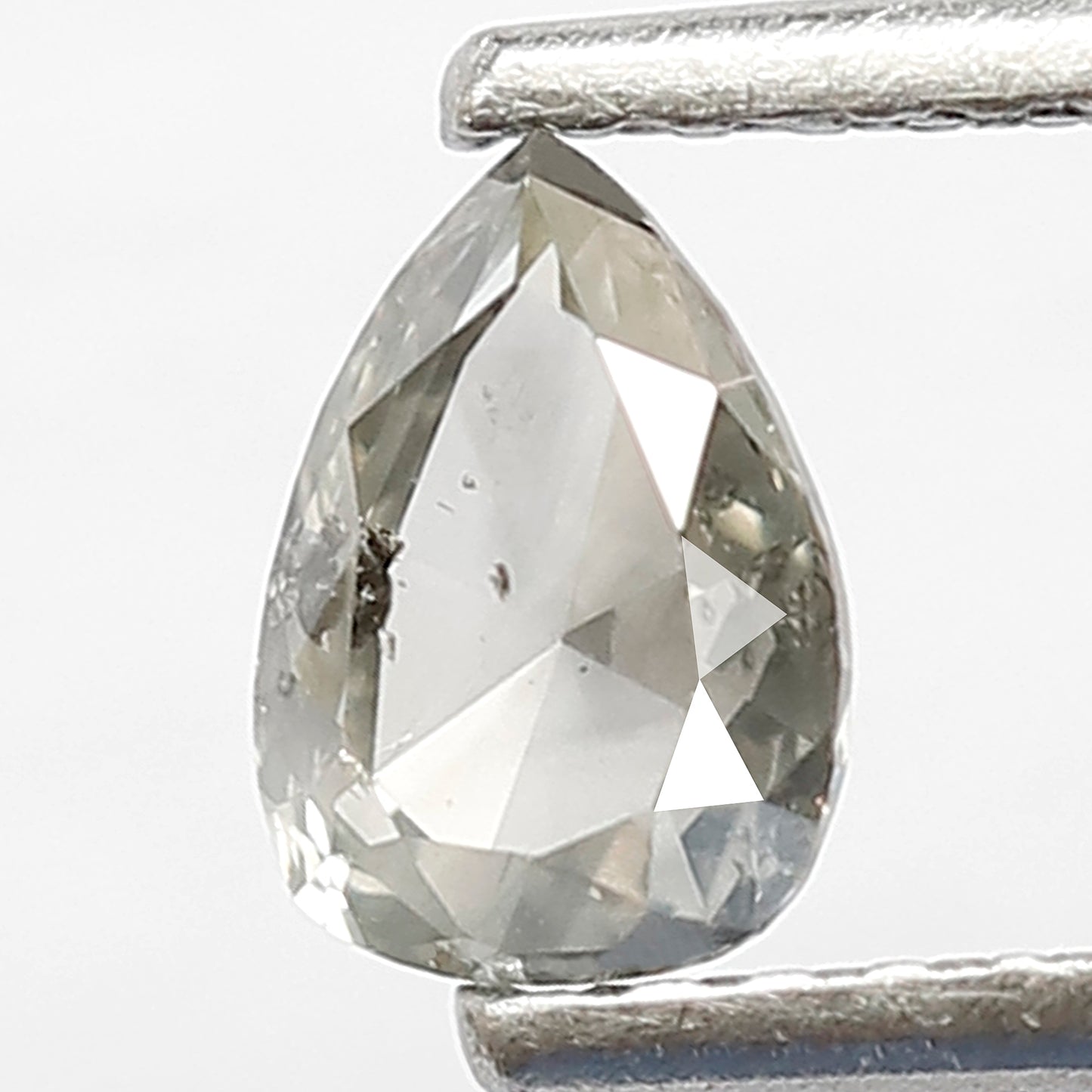 0.38 CT Pear Shape Diamond Natural Translucent Grey Black Color Diamond 5.8 x 4.2 x 2 MM Conflict Free Salt and Pepper Diamond Wedding Ring