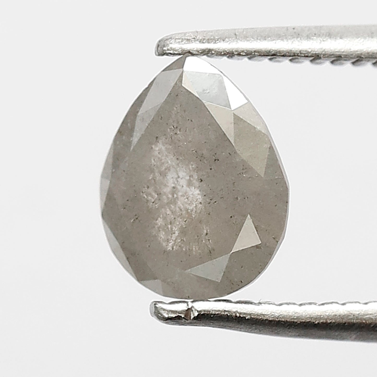 0.99 CT Pear shape salt and pepper diamond 7 mm misty grey color loose natural diamond for wedding ring